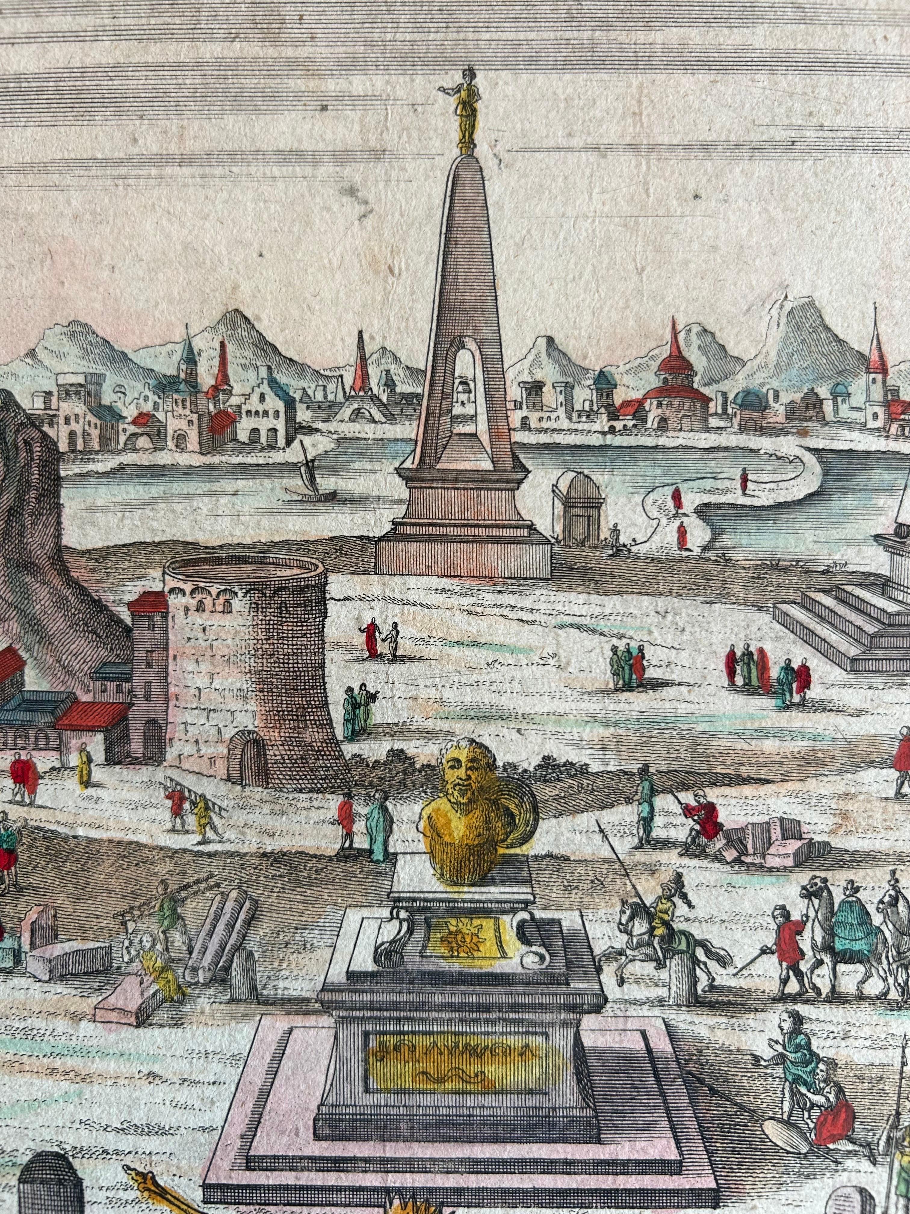 Les Pyramides de l'Égypte – Optical Print by Probst, Augsburg c.1780 In Good Condition For Sale In Langweer, NL