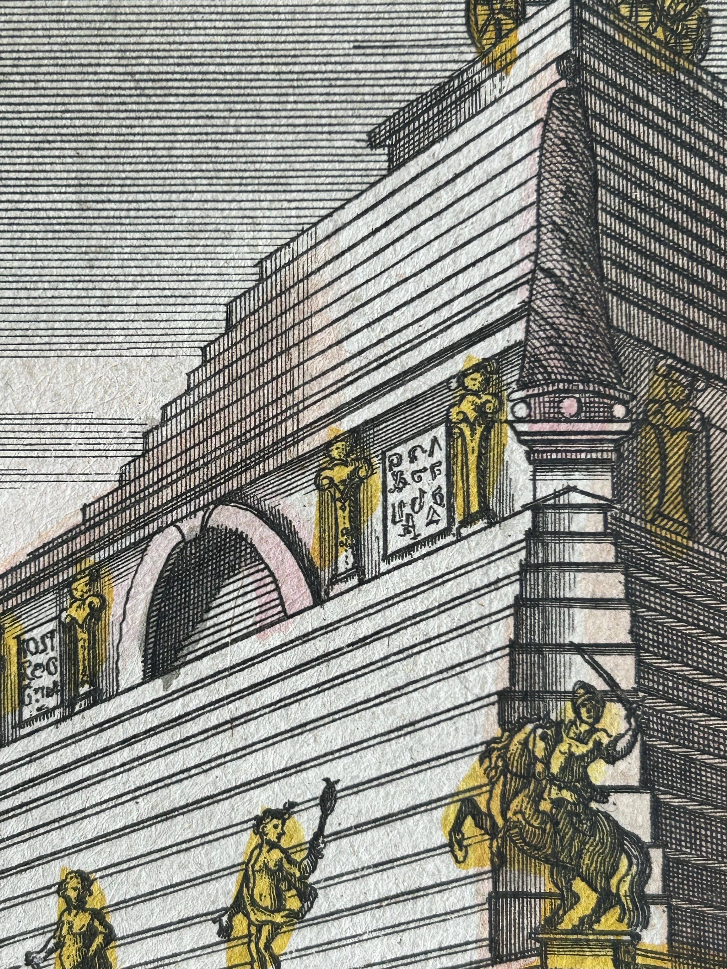 Engraved Mausolee – Mausoleum of Halicarnassus Optical Print by Probst c.1780 For Sale