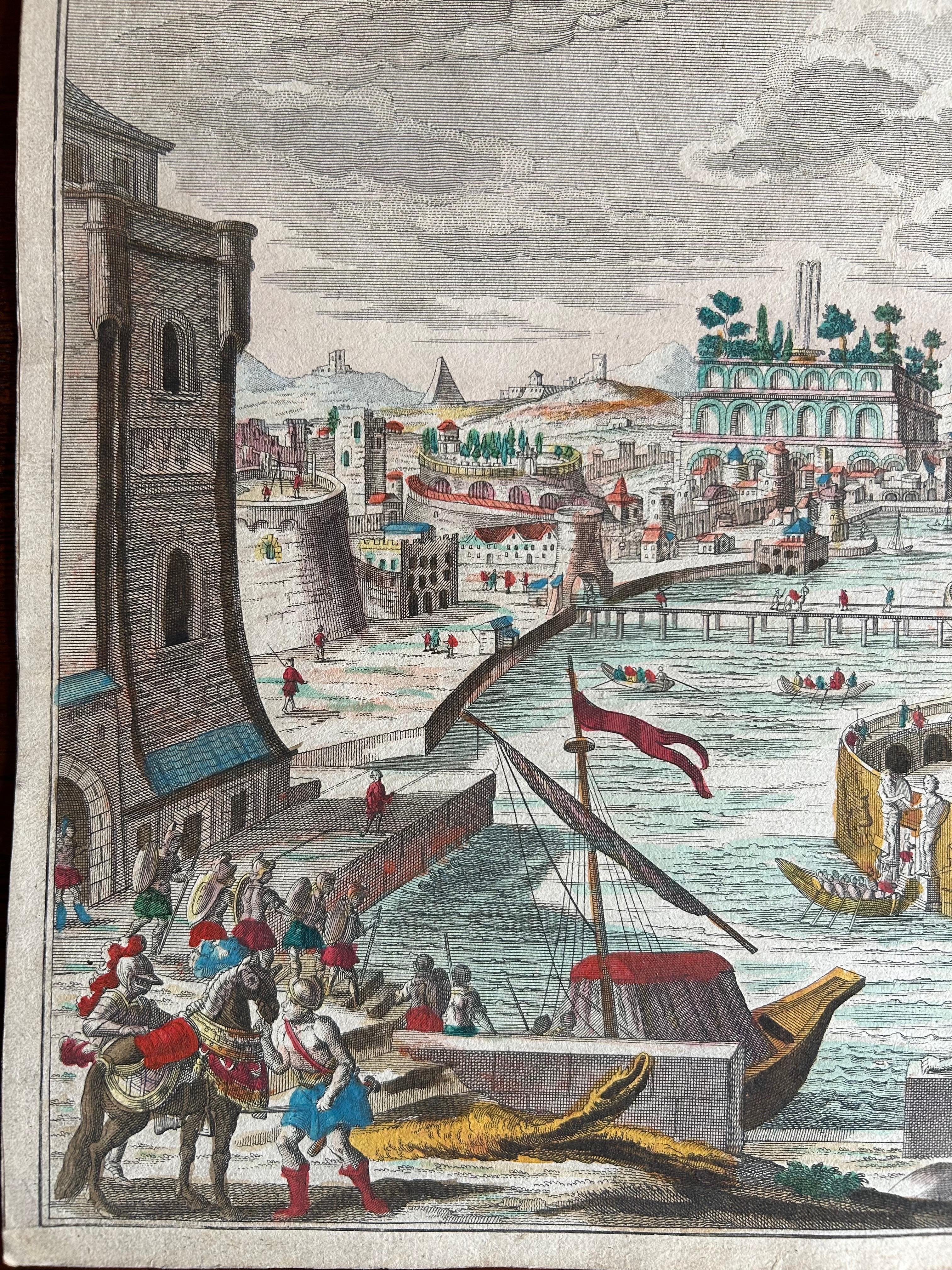 Les Murailles de Babylone – Vue d’Optique of Ancient Babylon by Probst c.1760 For Sale 1