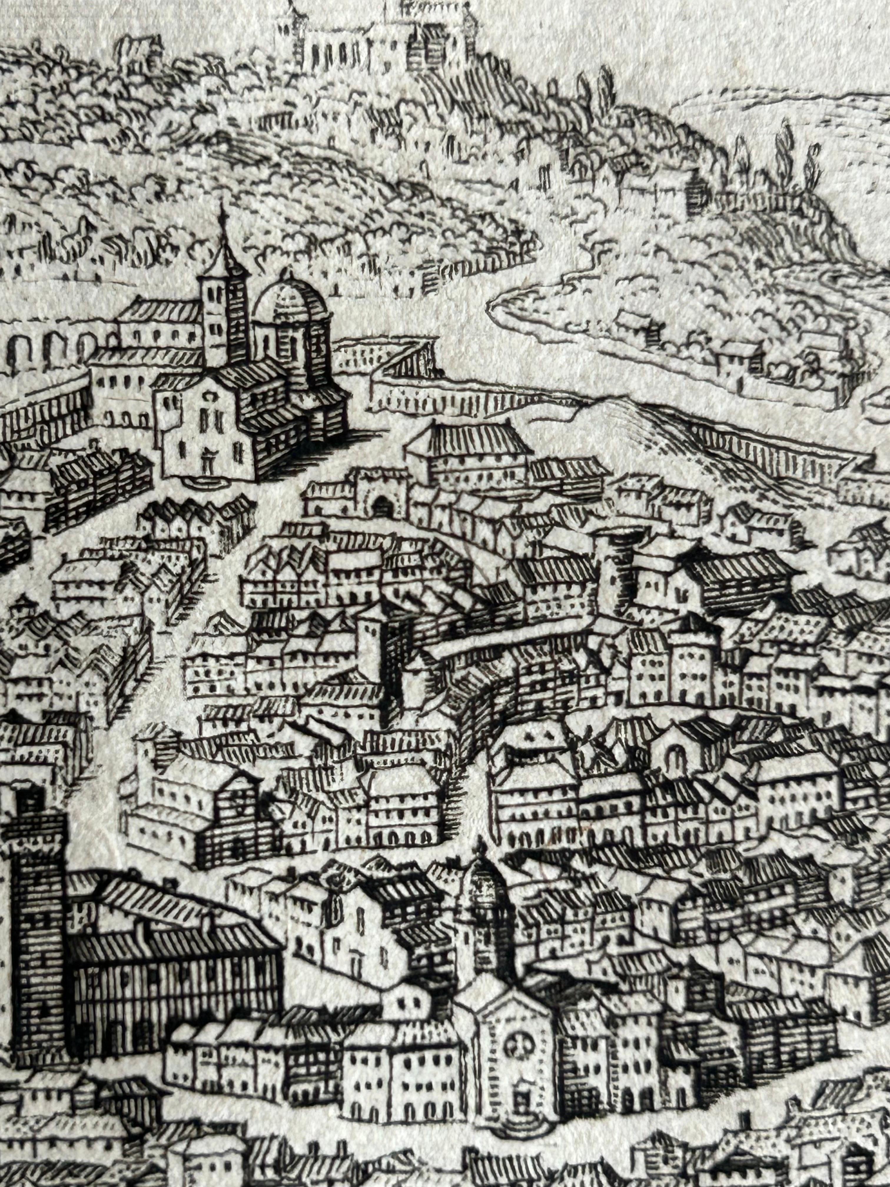 Bird’s-Eye View of Genoa – Engraving by Matthäus Merian the Elder c.1650 For Sale 2