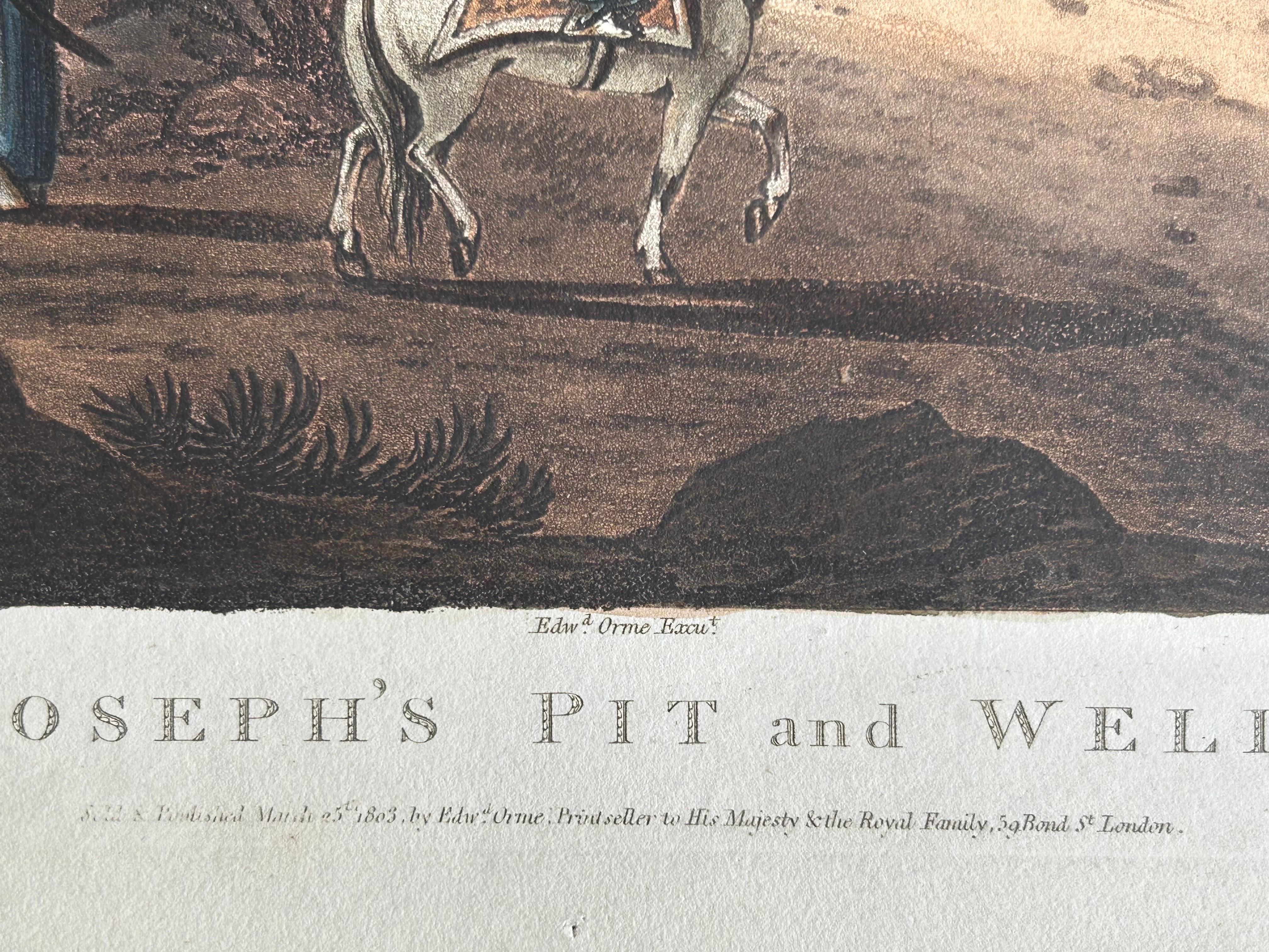 Joseph's Pit and Well – Aquatint of Jubb Yussef in Israel, 1803 For Sale 3