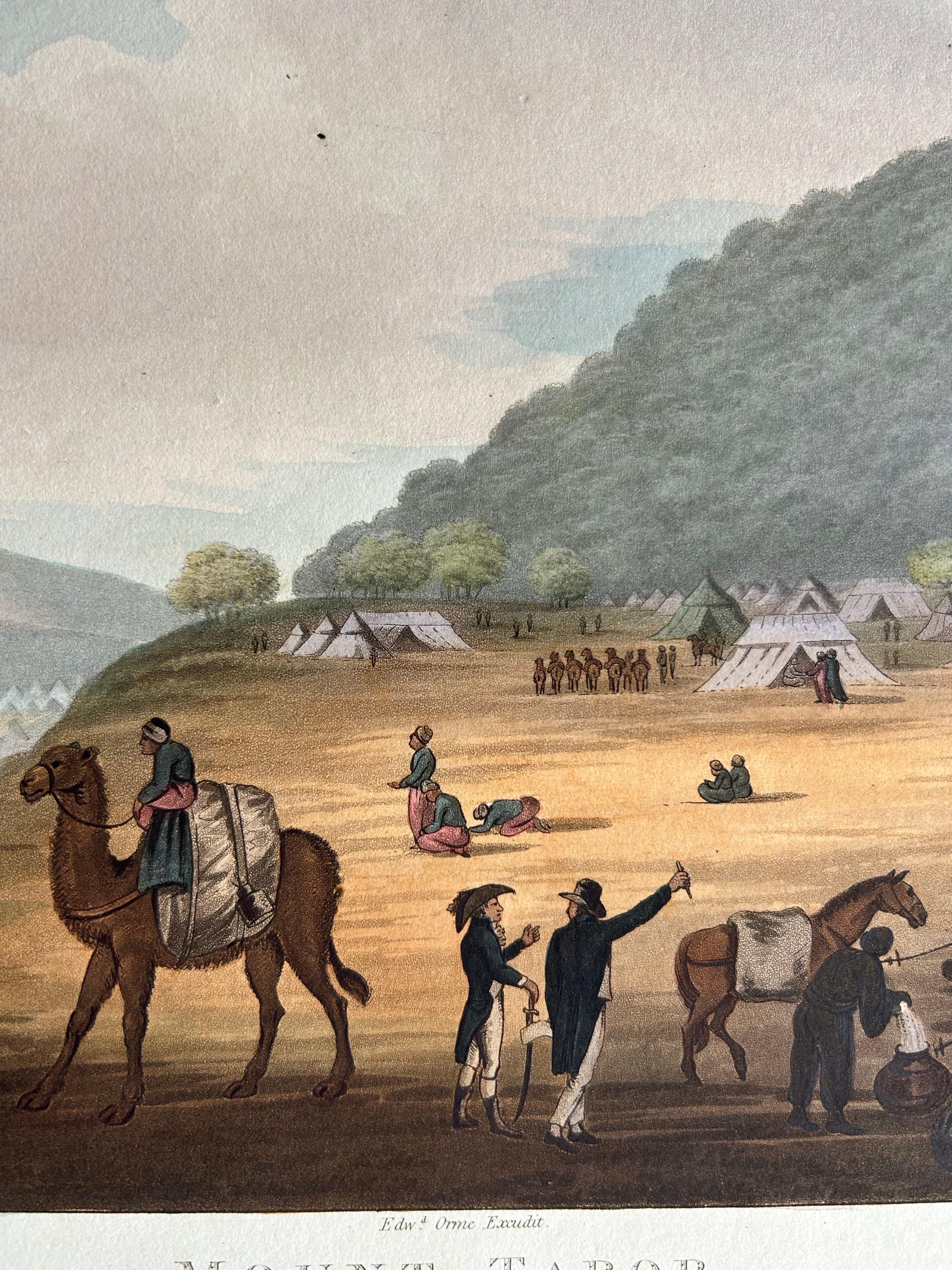 Early 19th Century Mount Tabor – Antique Aquatint View of Galilee by F.B. Spilsbury, 1803 For Sale