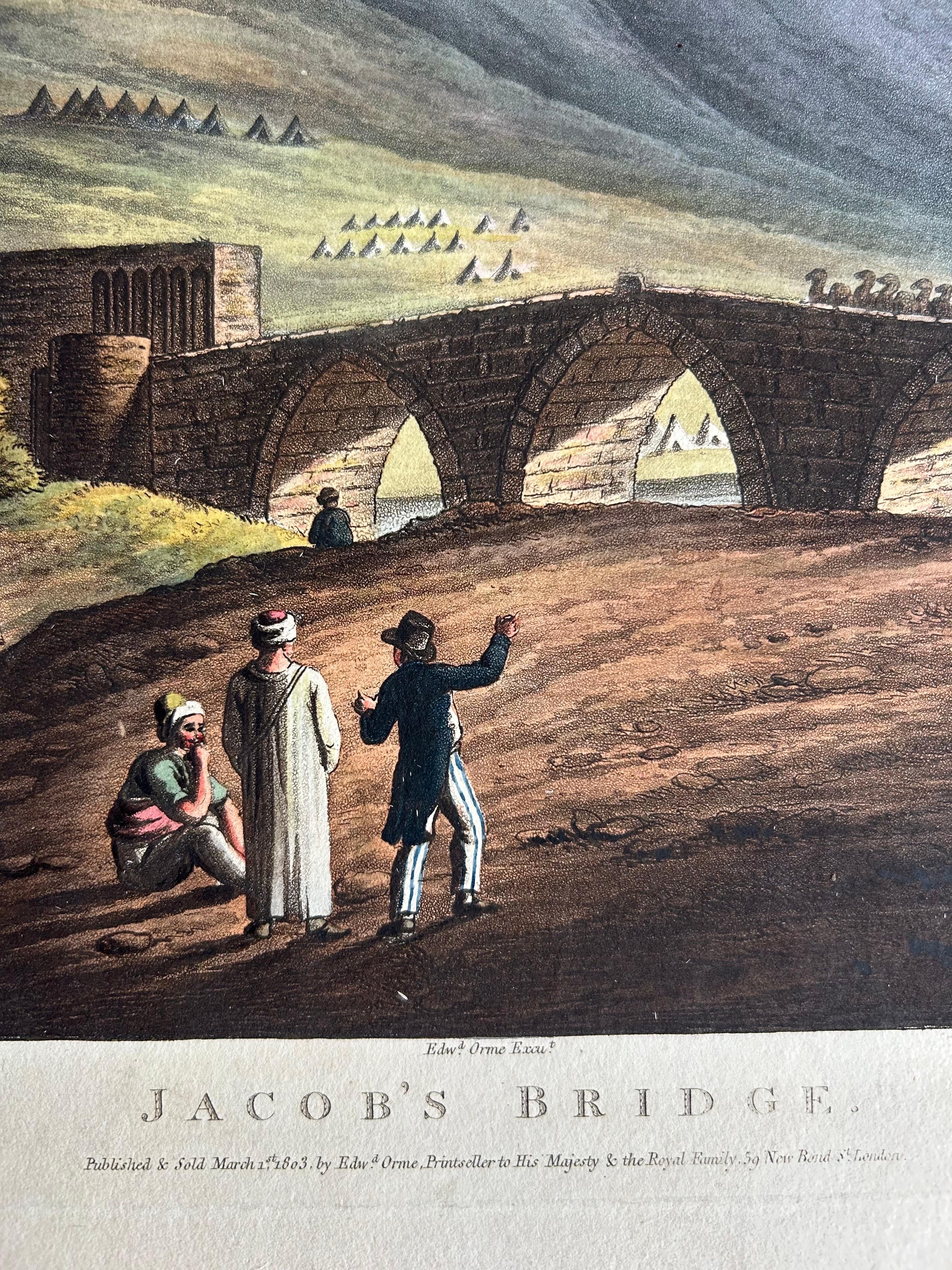 Paper Jacob’s Bridge – Aquatint View of Syria & Holy Land by Spilsbury, 1803 For Sale