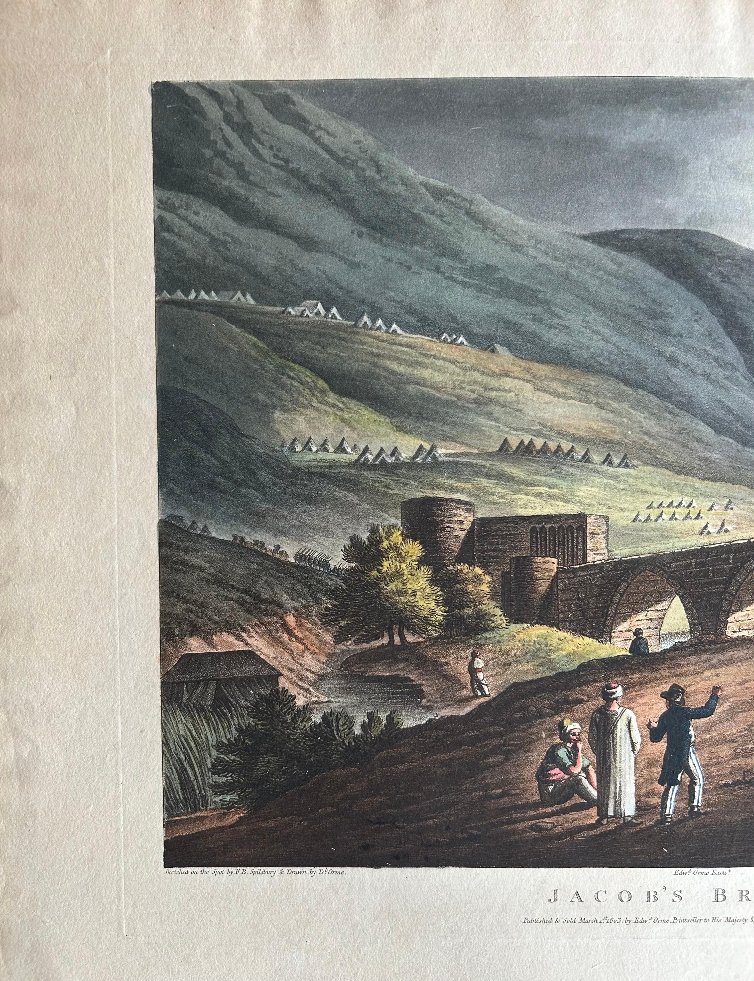 Jacob’s Bridge – Aquatint View of Syria & Holy Land by Spilsbury, 1803 For Sale 4