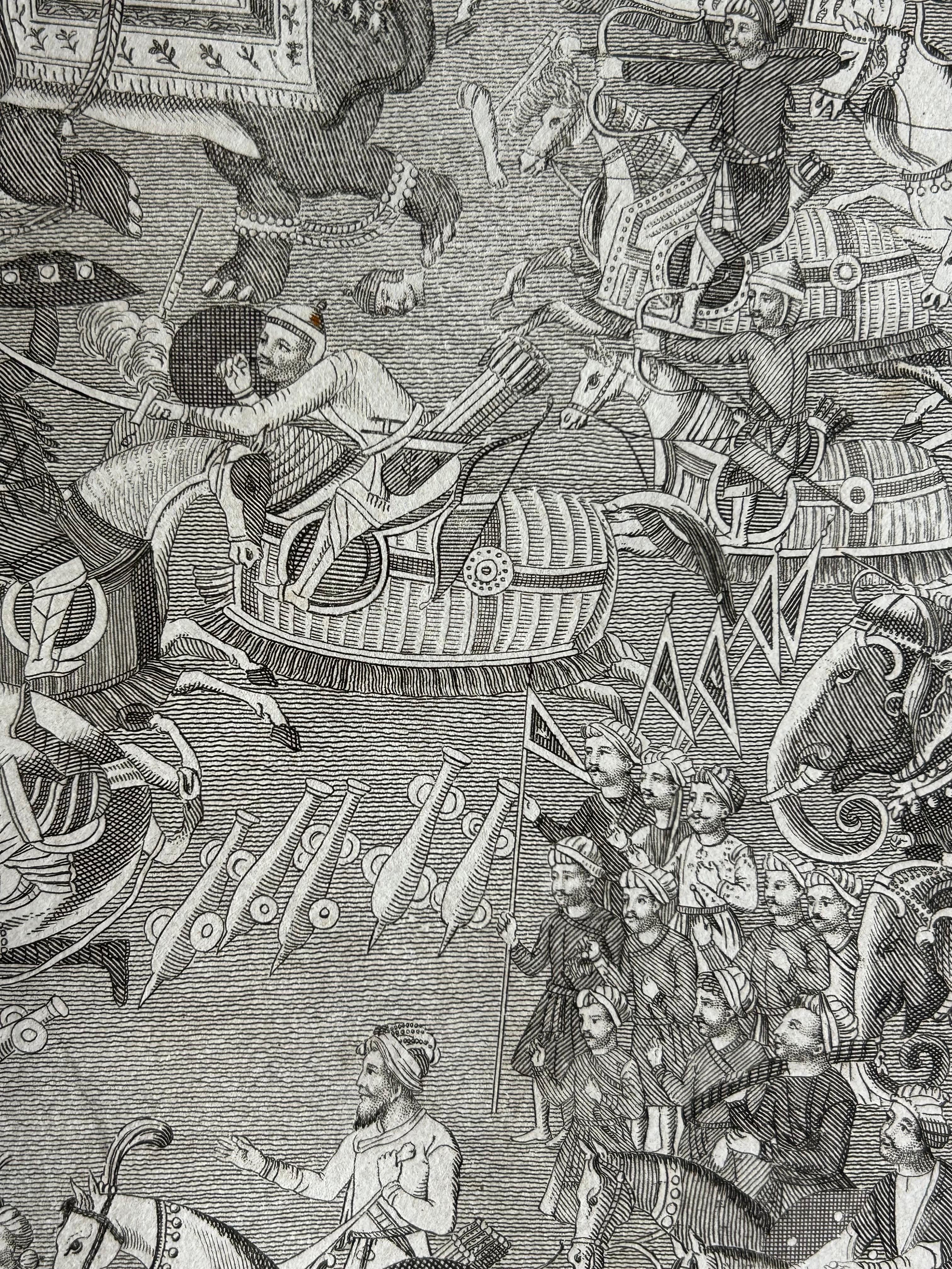 Mughal Princes’ Revolt – Battle Engraving by Chatelain, Atlas Historique 1718 For Sale 1