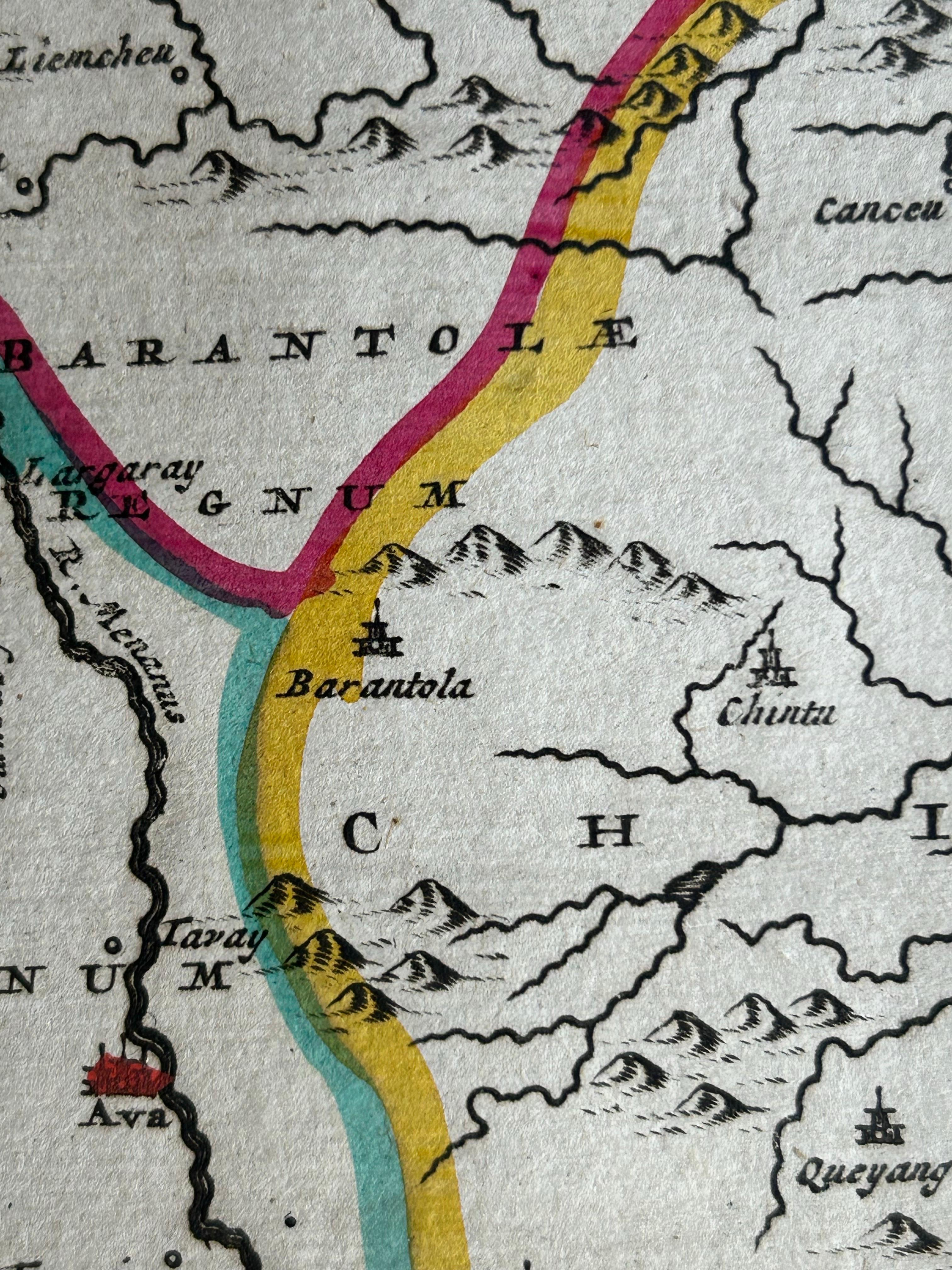 Mapa antiguo del nordeste de la India, Nepal, Bután, Assam y Bangladesh Grabado en venta