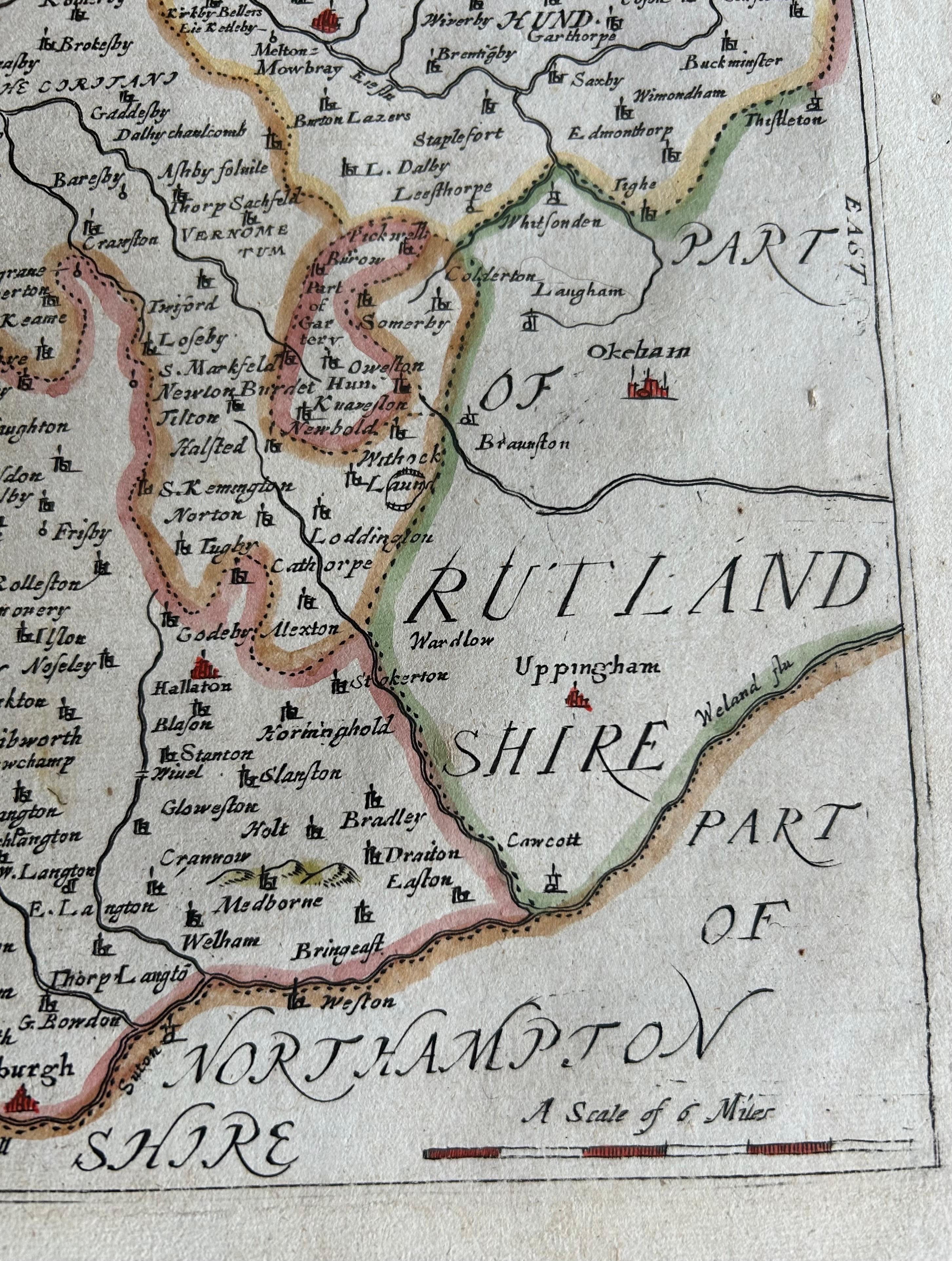 Originale antike Karte von Leicestershire, England im Angebot 1