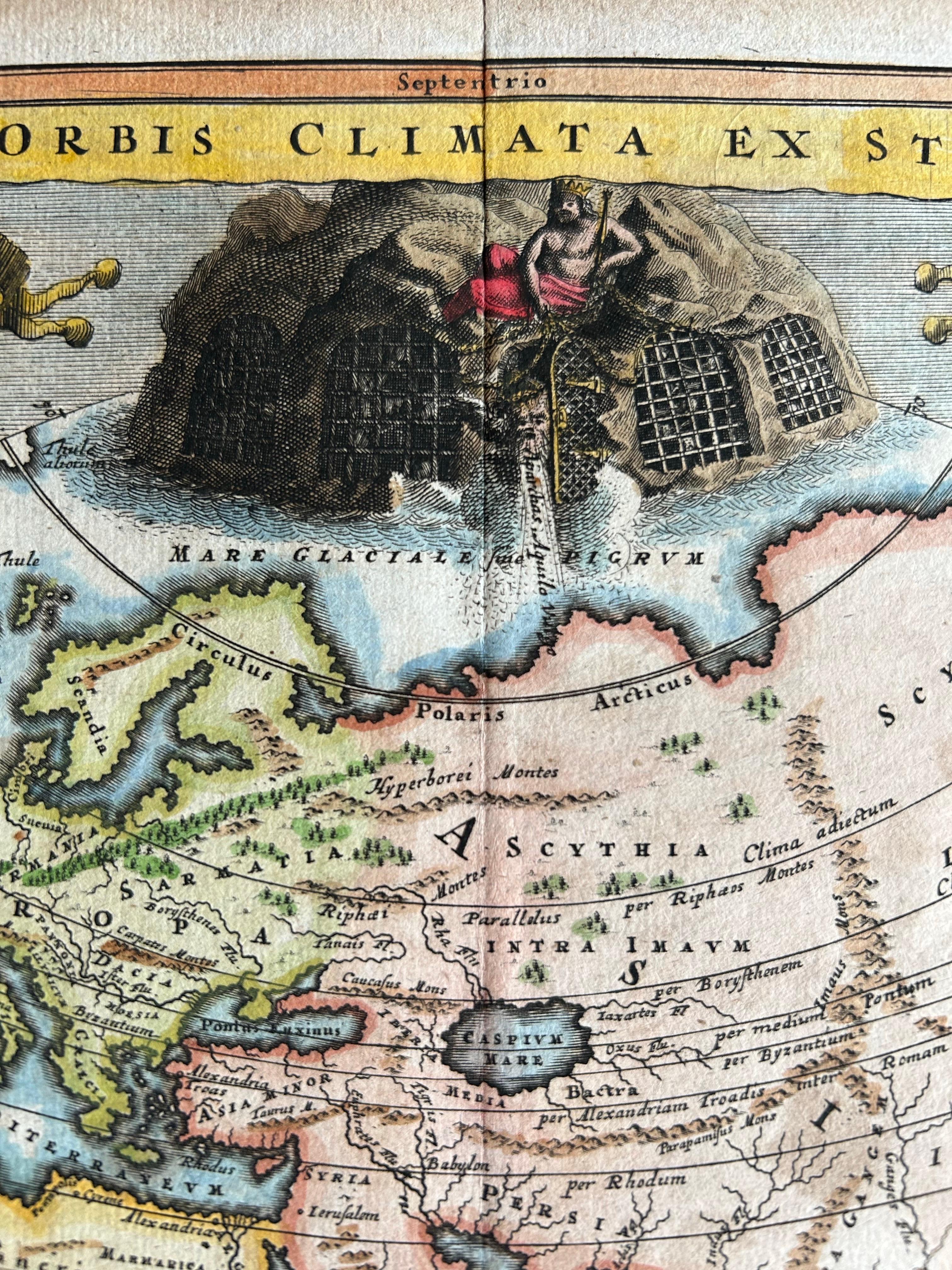 Veteris Orbis Climata – Ancient World Map after Strabo by Cellarius, 1731 In Good Condition For Sale In Langweer, NL