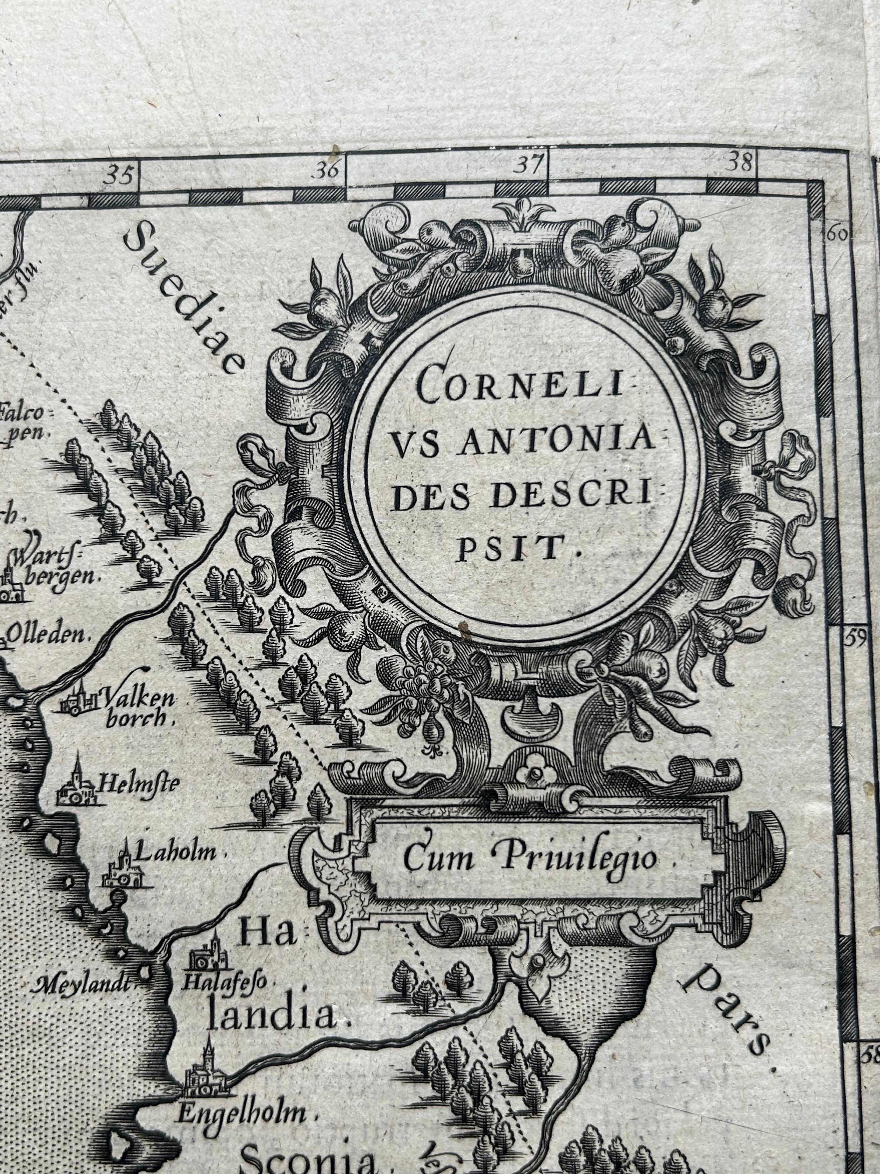 Europeo Carta geografica antica della Danimarca e della Germania di Oldenburg di A. Ortelius, 1598 ca. in vendita