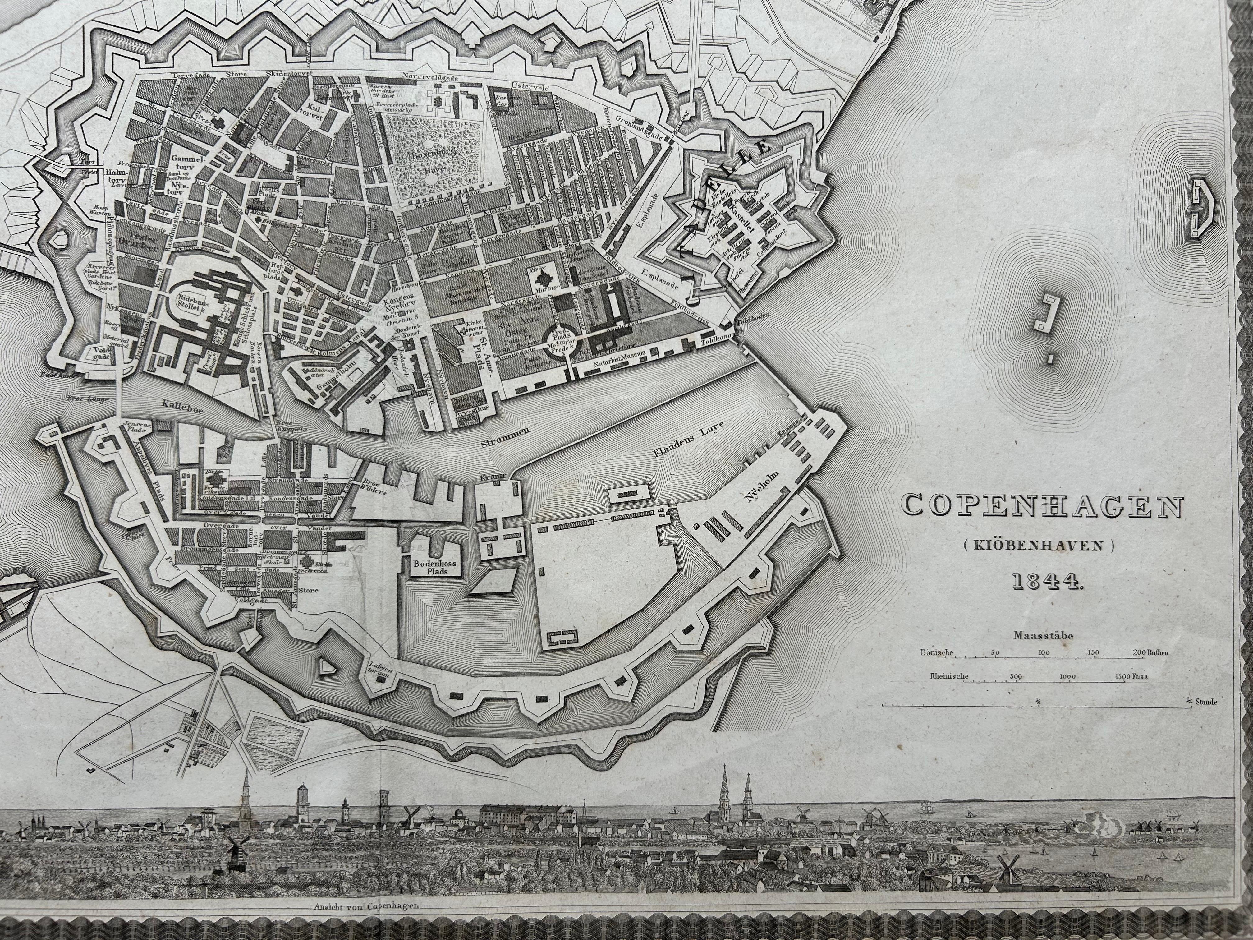 Mapa antiguo de la ciudad de Copenhague 