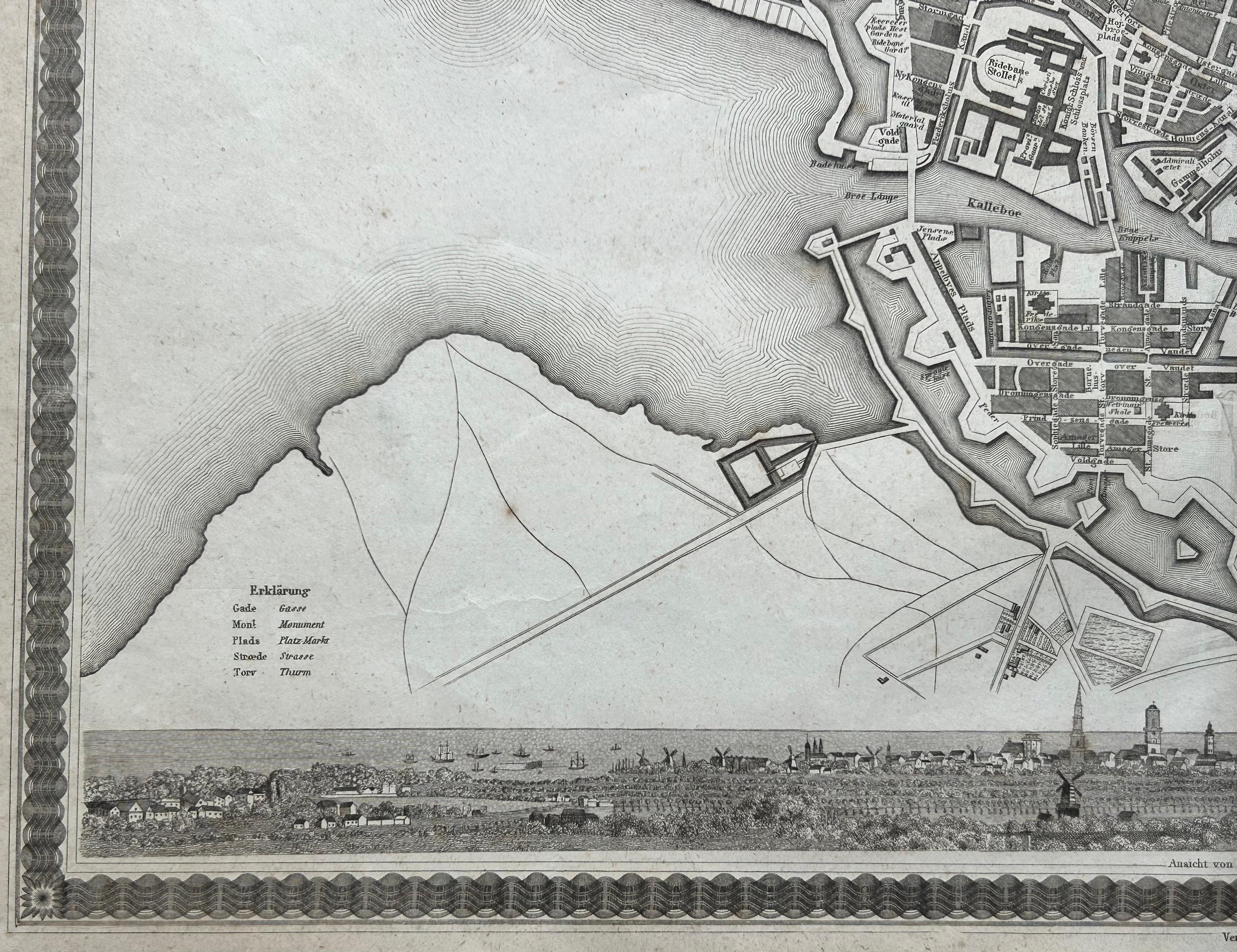 Mapa antiguo de la ciudad de Copenhague 