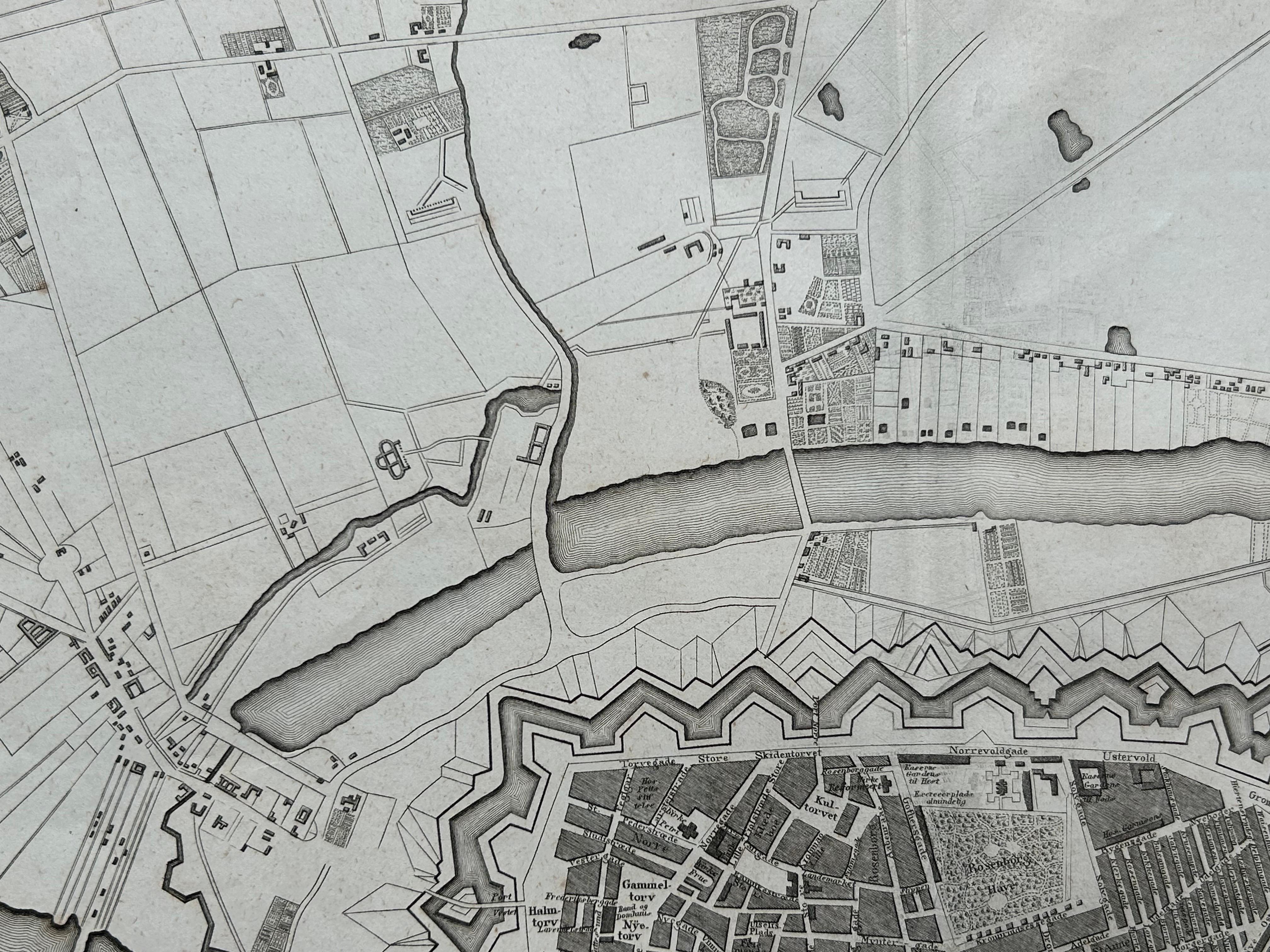 Mapa antiguo de la ciudad de Copenhague 