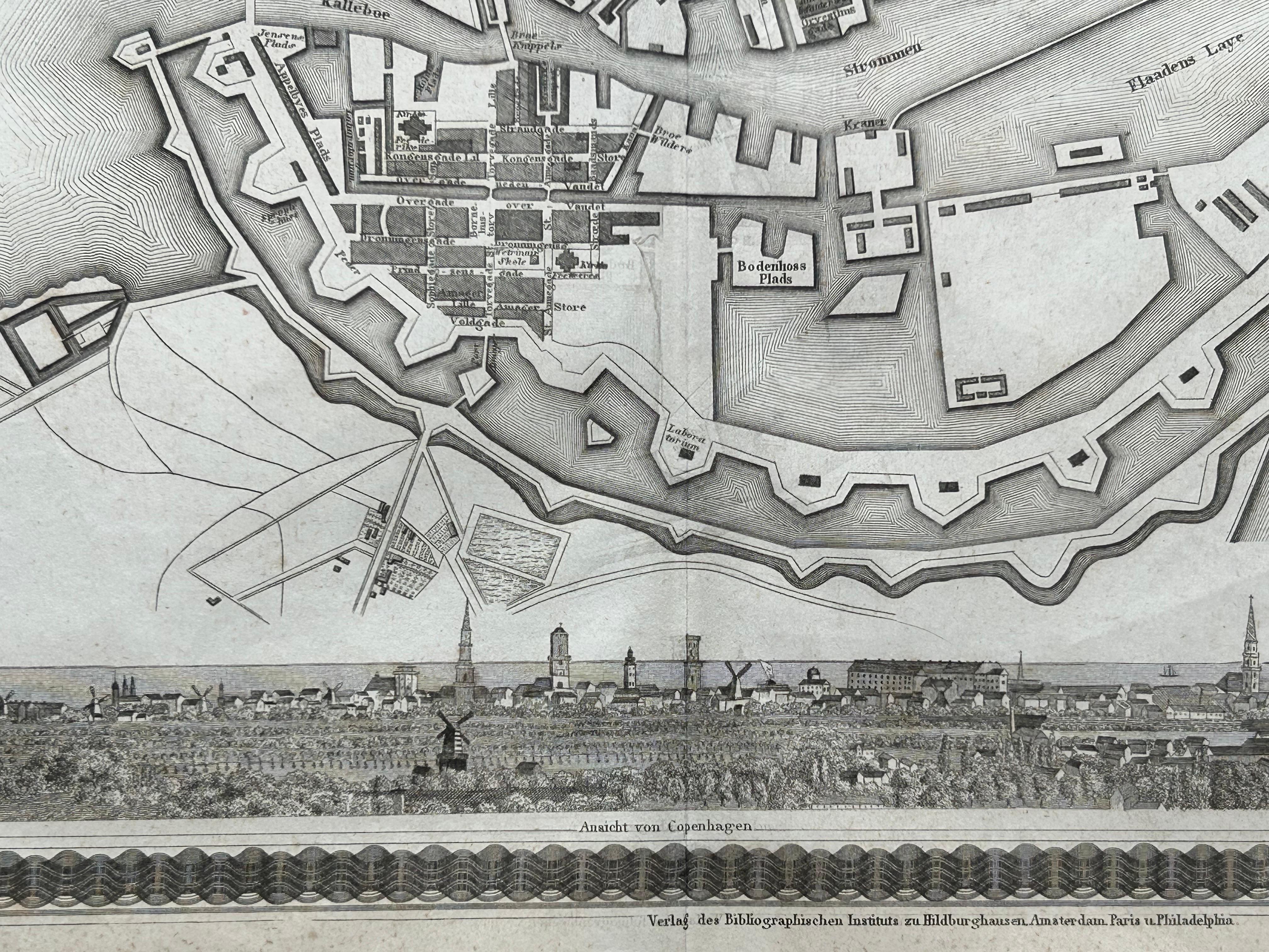 Mapa antiguo de la ciudad de Copenhague 