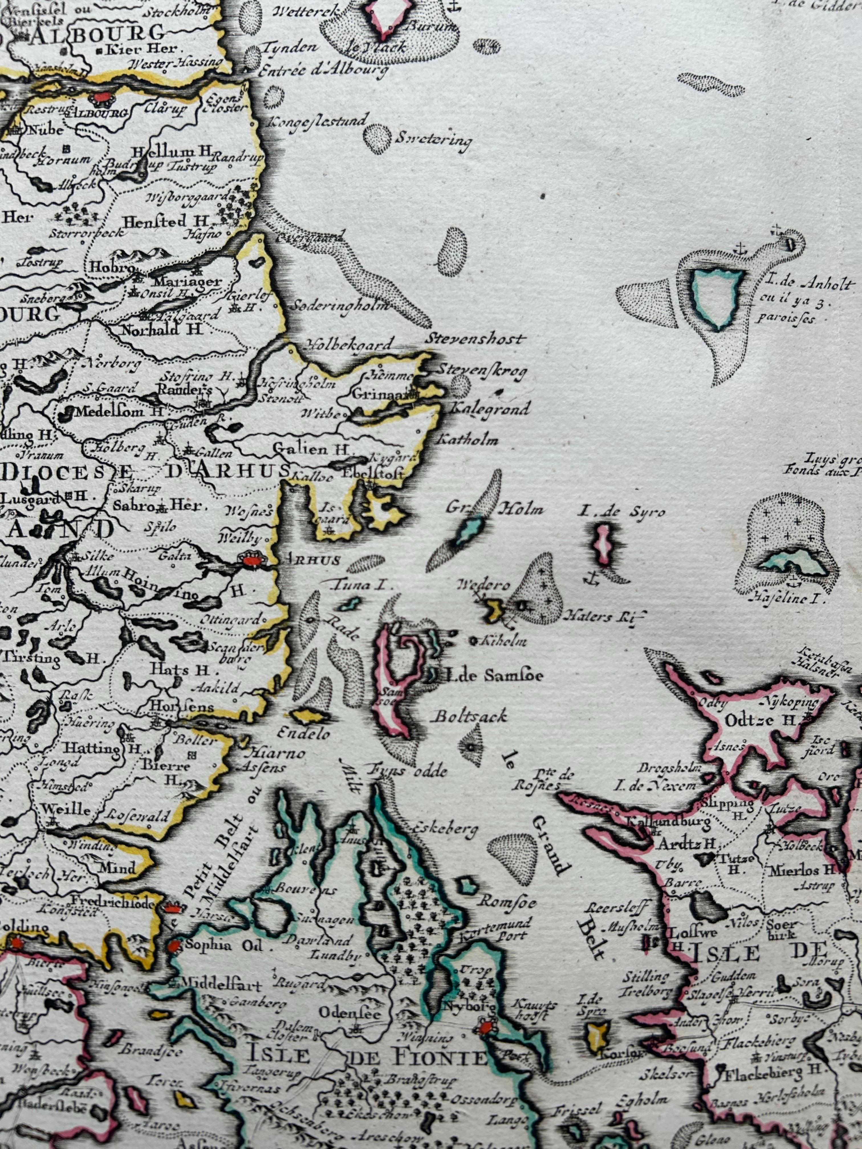 Carta geografica antica della Danimarca di Covens & Mortier, 1730 in vendita 4
