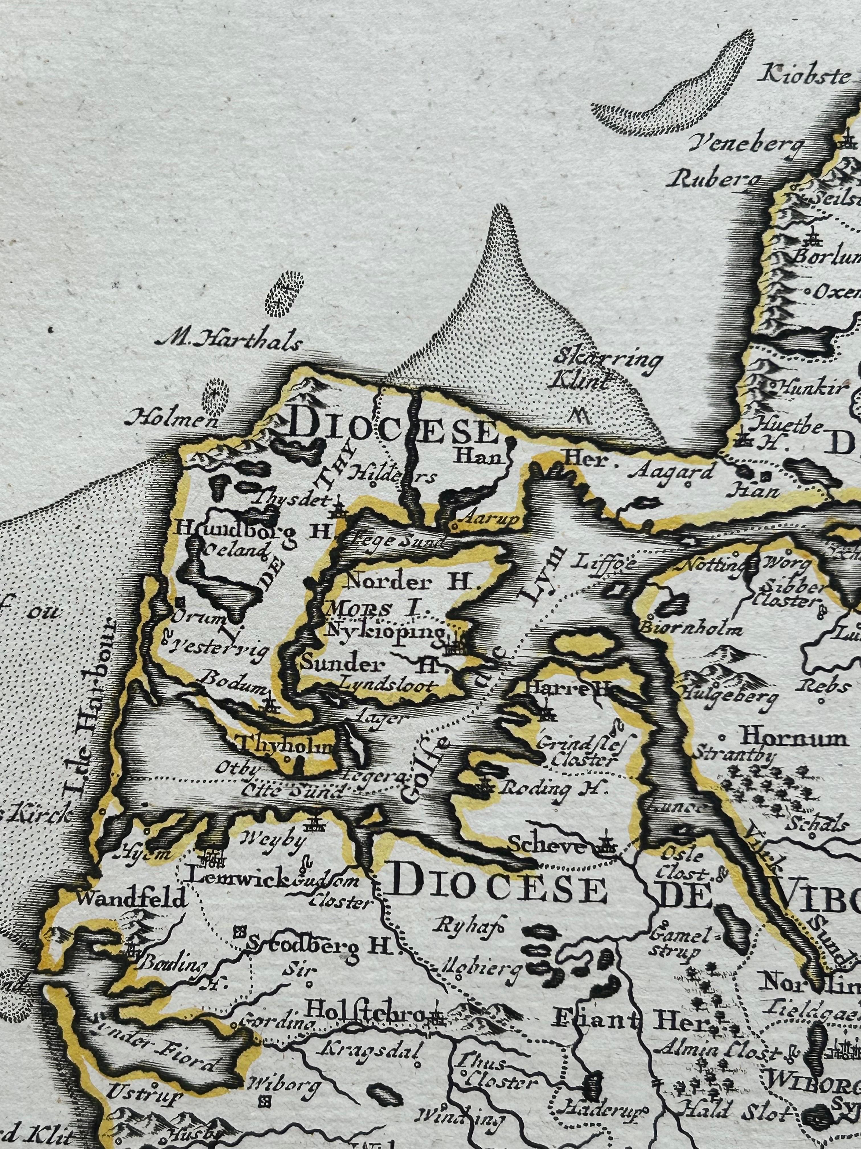 Carta geografica antica della Danimarca di Covens & Mortier, 1730 in vendita 5