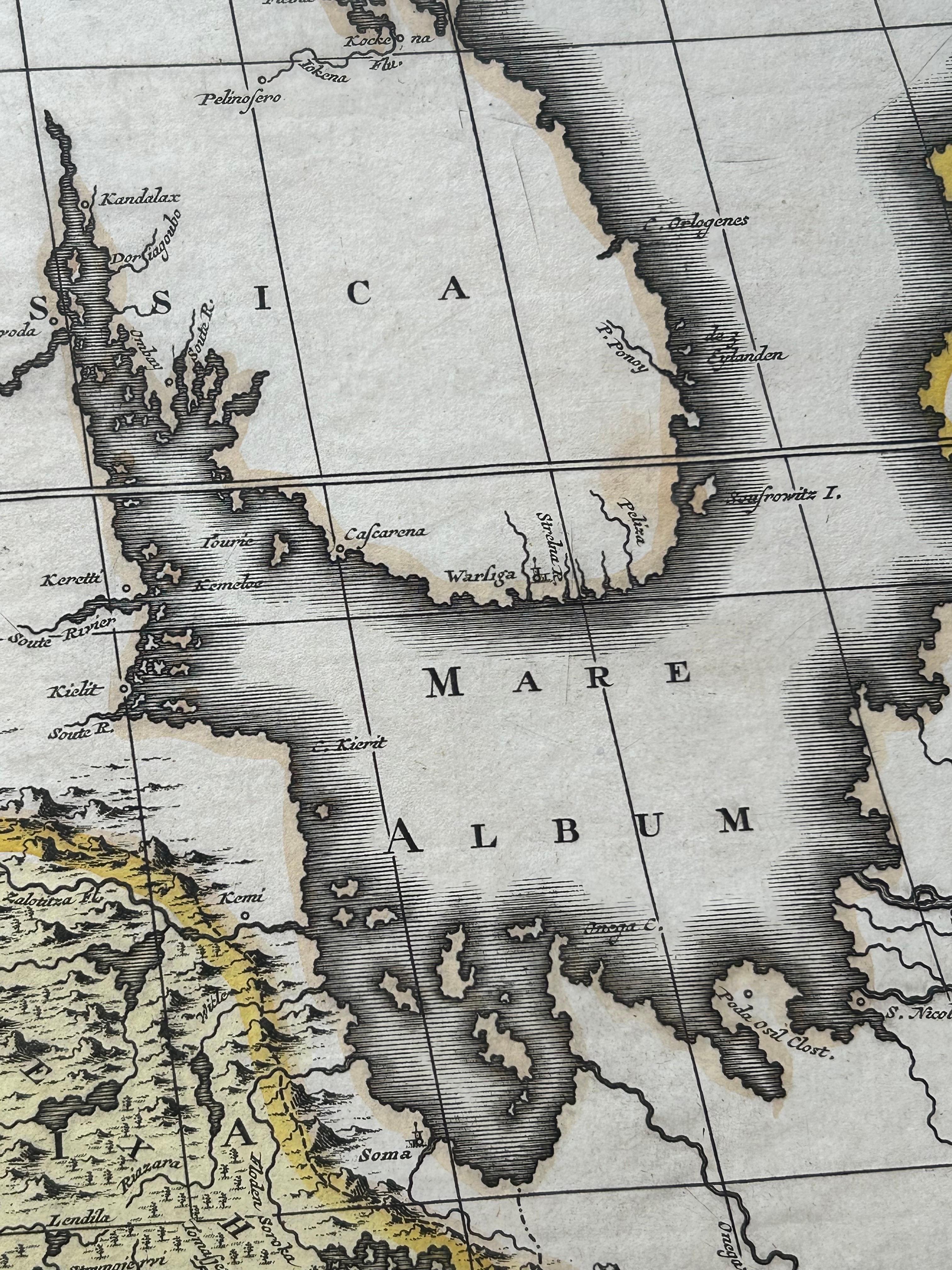 Scandinavia & Baltic Map – Antique by G. & L. Valk, incl. Sweden, Finland, c1700 In Good Condition For Sale In Langweer, NL