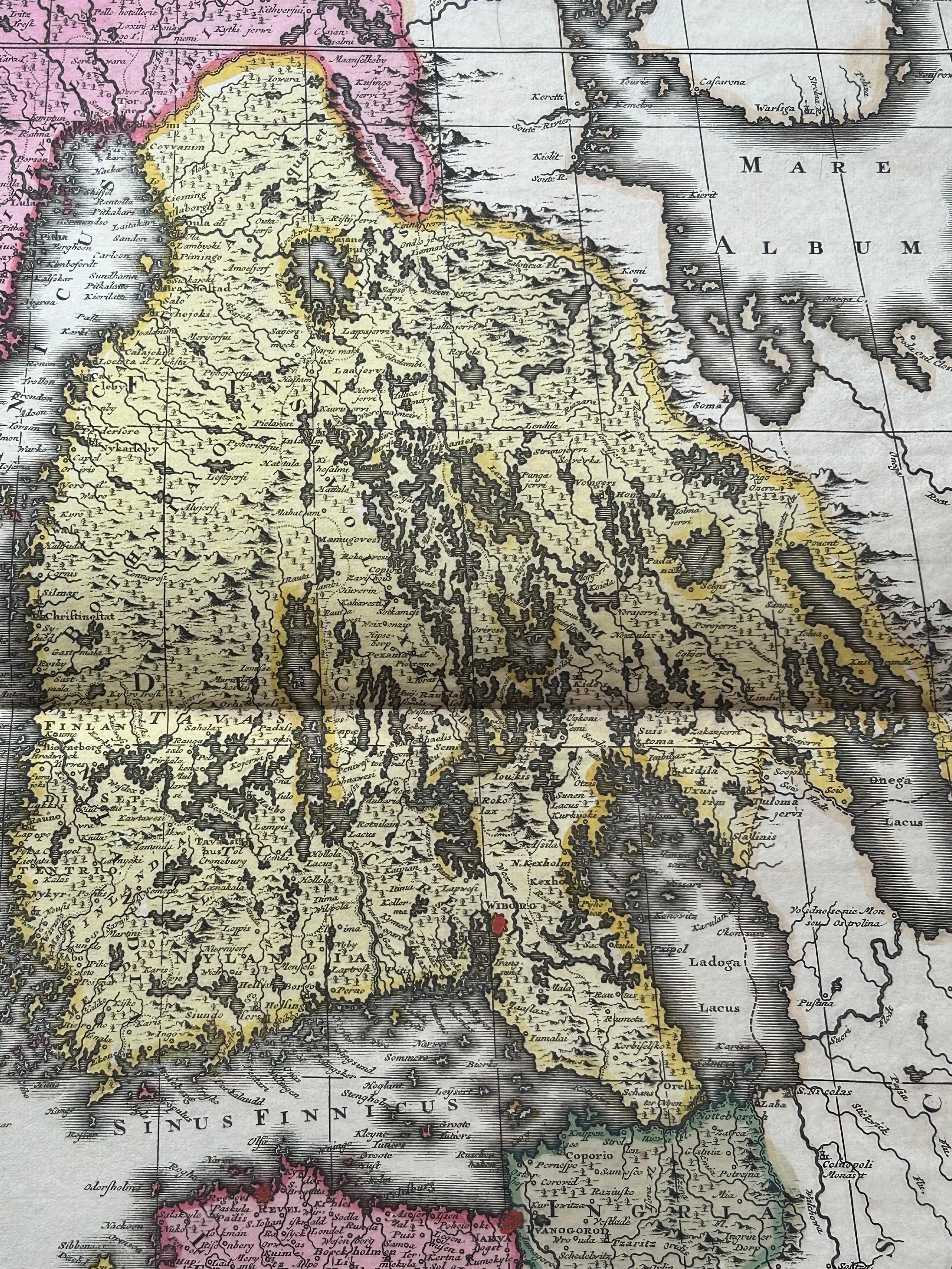 17th Century Scandinavia & Baltic Map – Antique by G. & L. Valk, incl. Sweden, Finland, c1700 For Sale