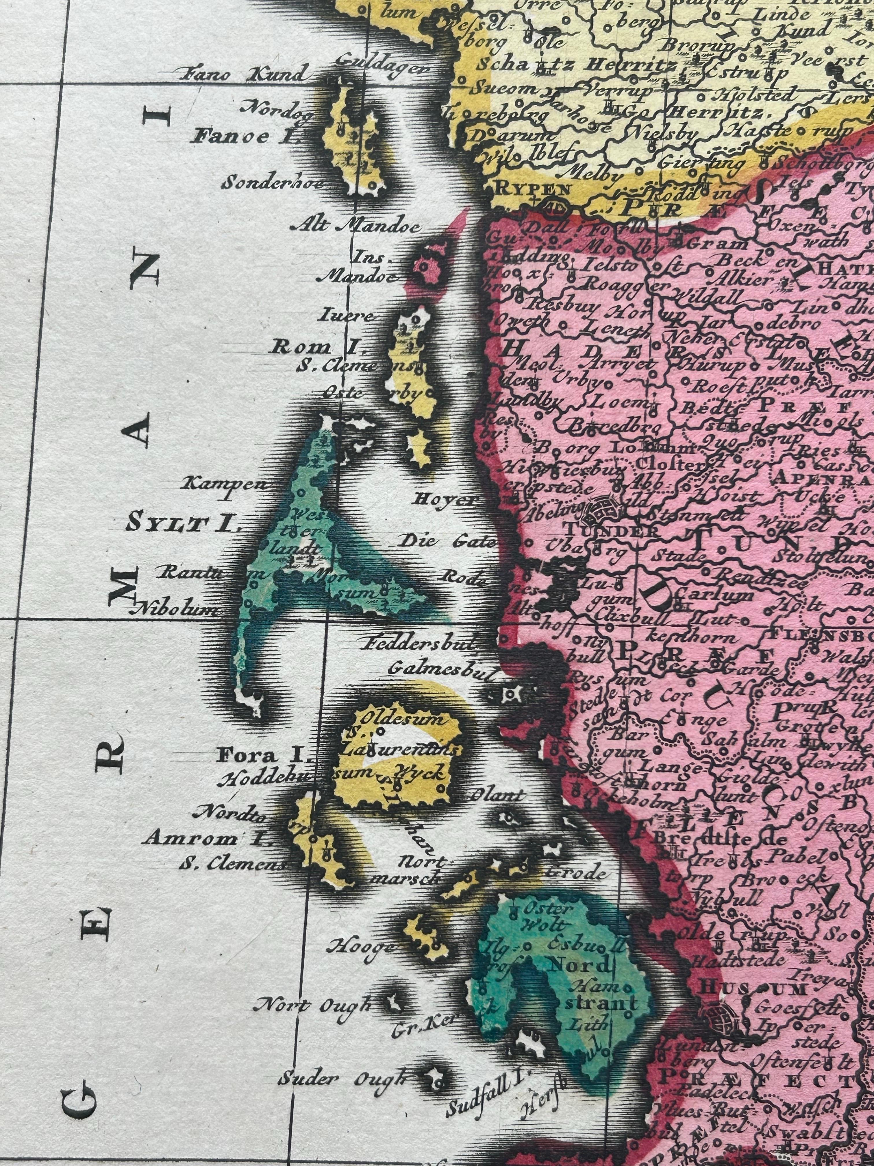 Map of Denmark Divided into Dioceses – G. & L. Valk, ca. 1690 For Sale 1