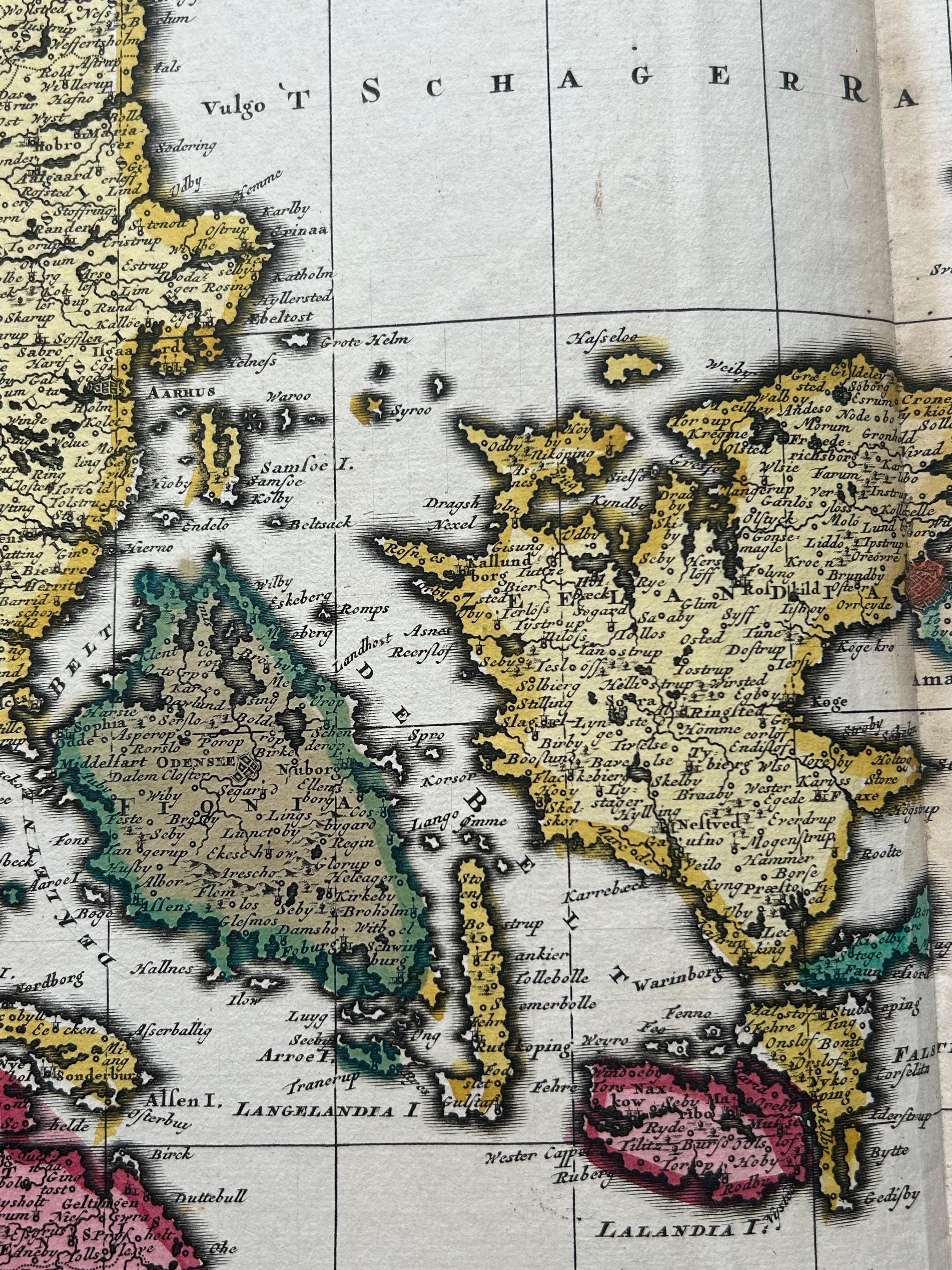 Map of Denmark Divided into Dioceses – G. & L. Valk, ca. 1690 For Sale 3