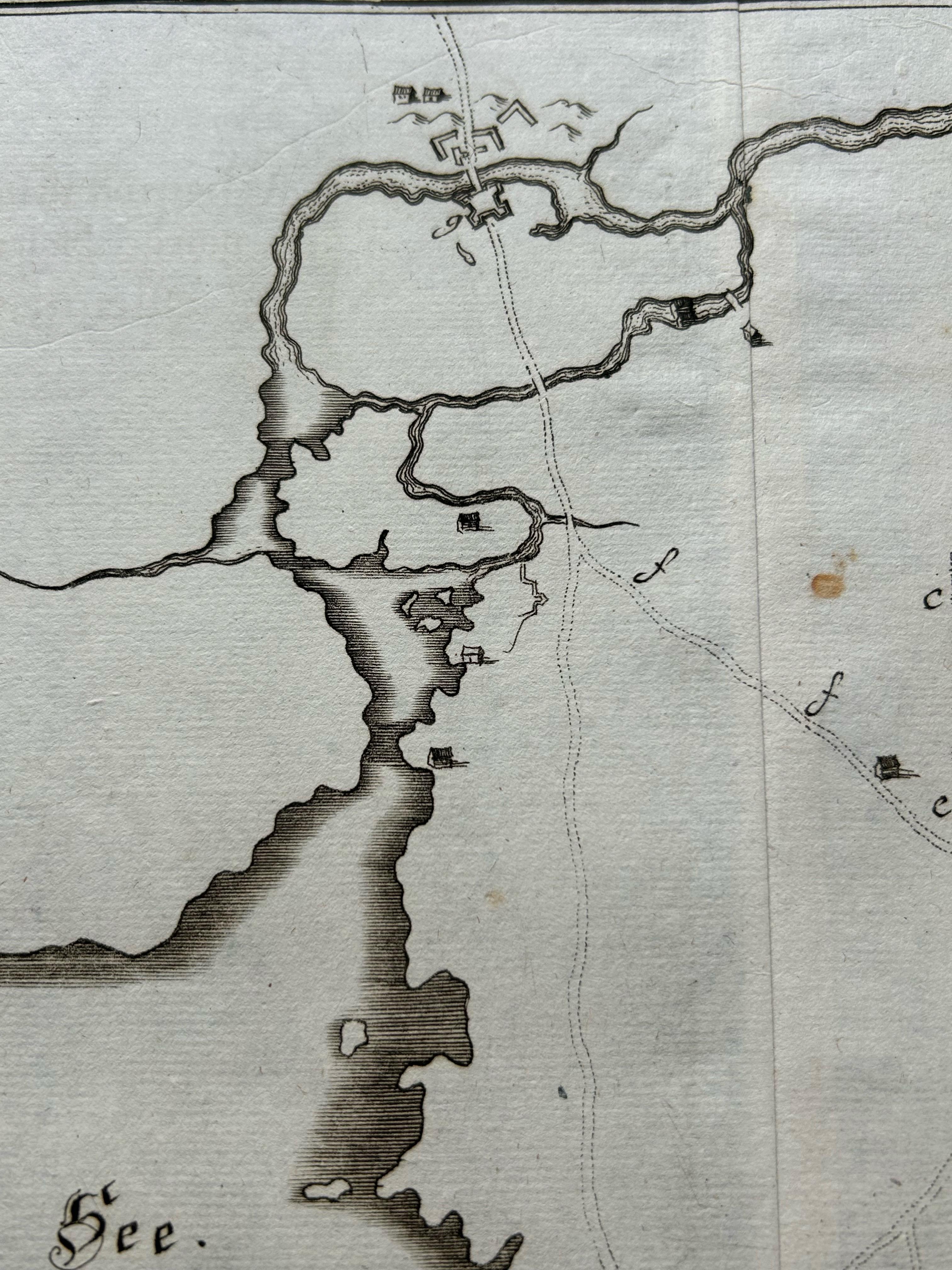 17th Century Plan of Vänersborg, Sweden – Antique Map by Merian, c.1680 Theatrum Europaeum For Sale