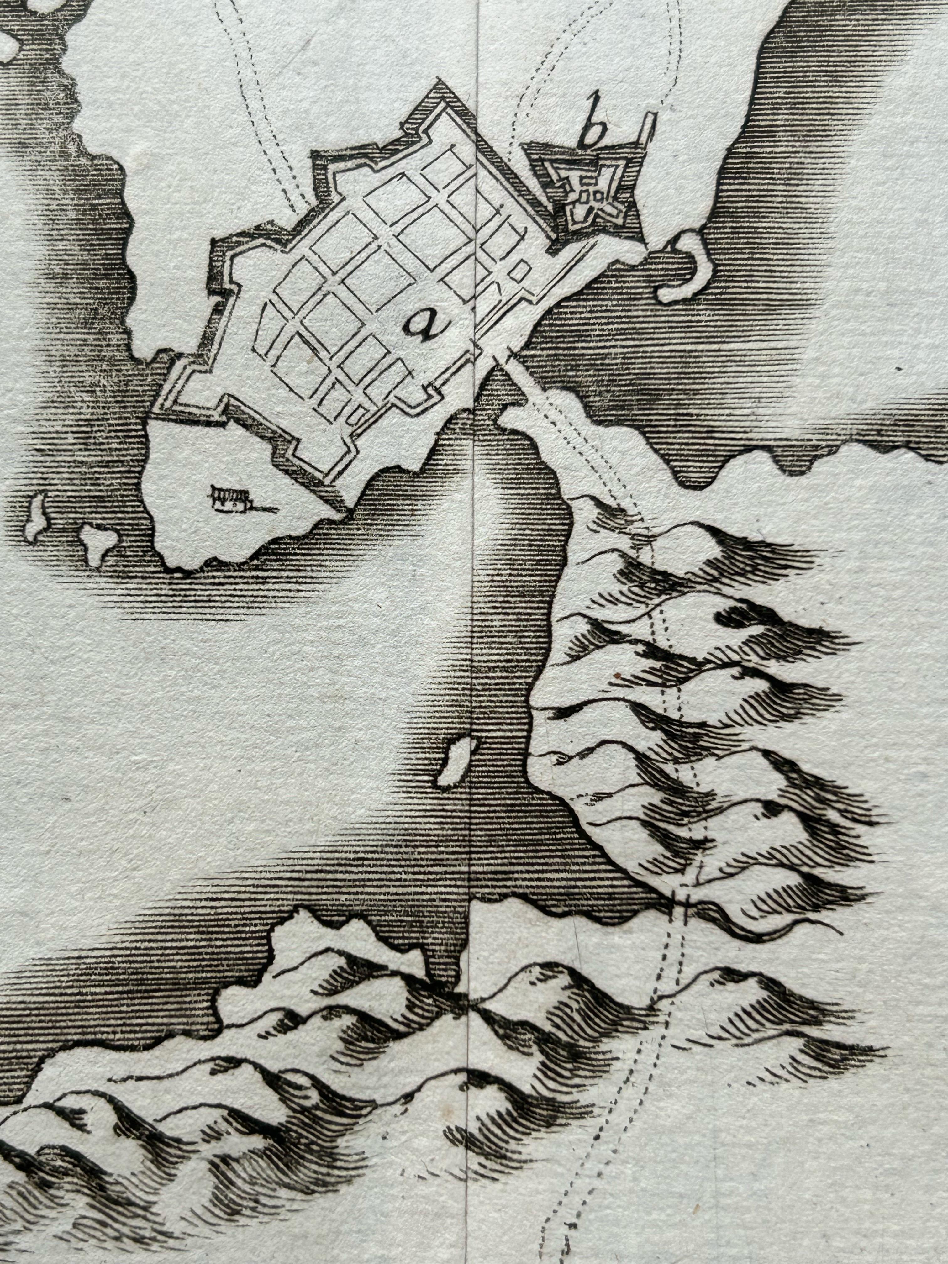Plan of Vänersborg, Sweden – Antique Map by Merian, c.1680 Theatrum Europaeum For Sale 1