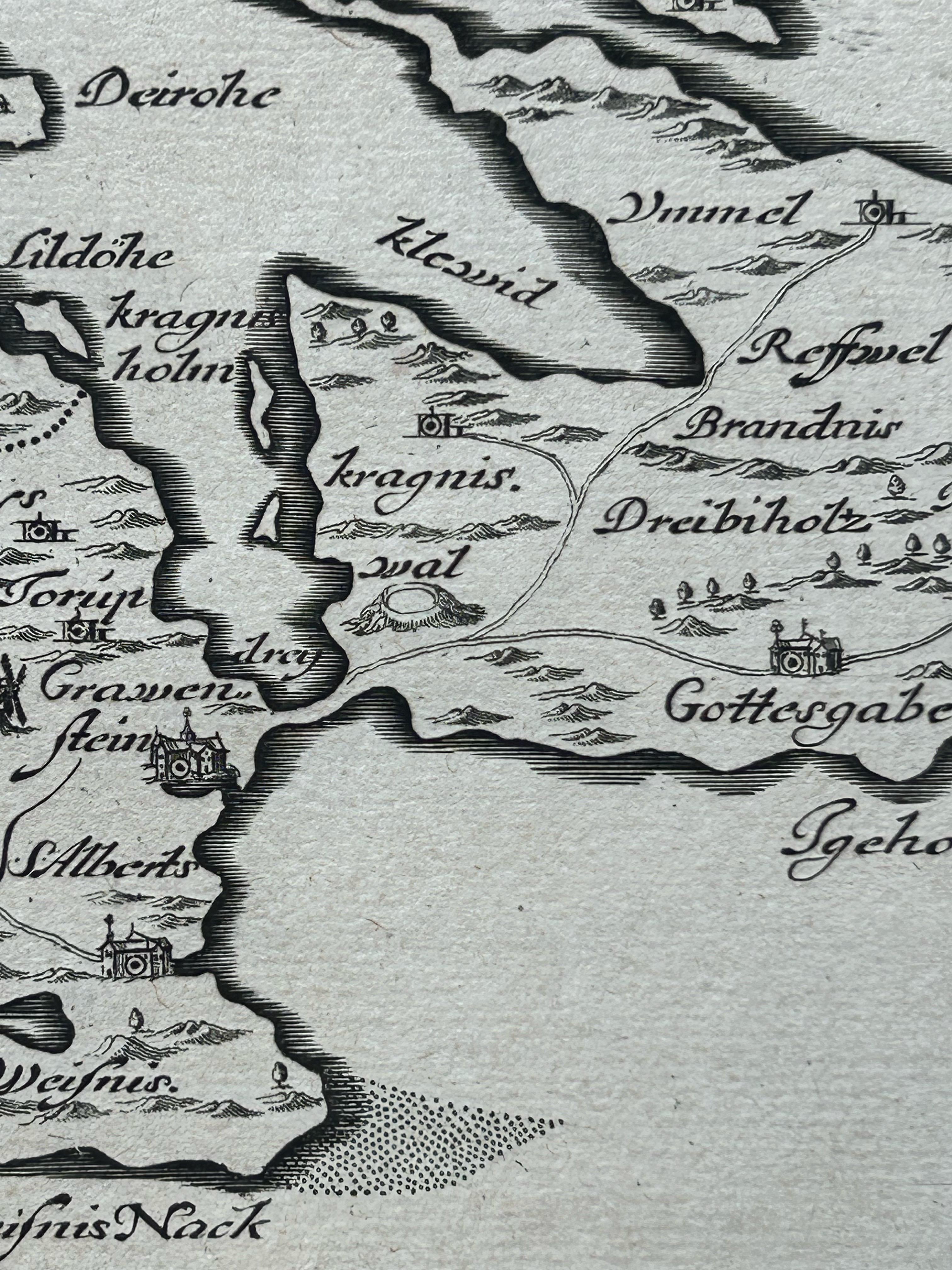 17th Century Antique Map of Ærø, Denmark – 'Aroe Insulae' from Blaeu’s Spanish Atlas, c.1665 For Sale