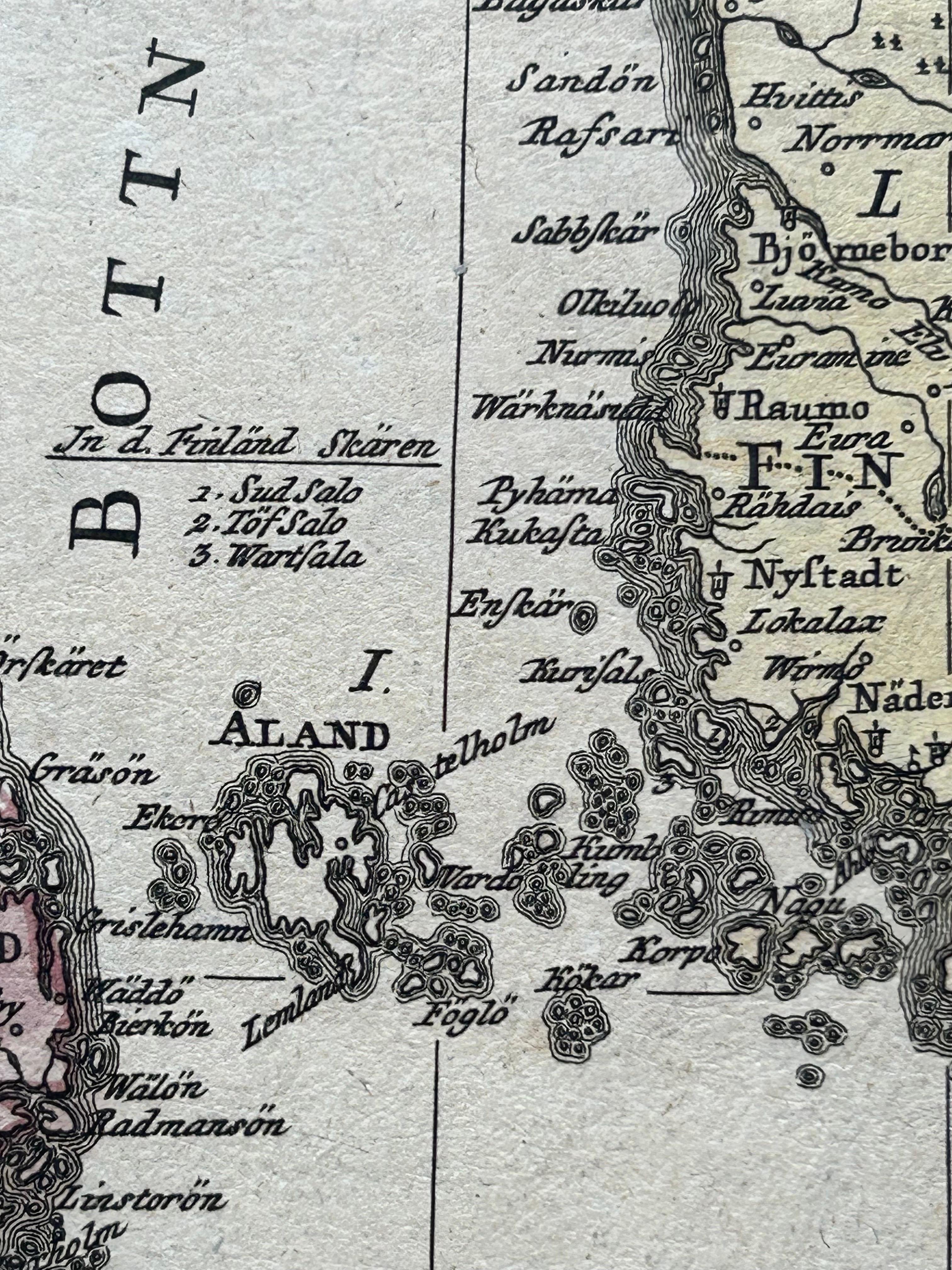 Engraved Sweden and Scandinavia – Antique Map by F.L. Güssefeld, Homann Heirs, c.1793s For Sale