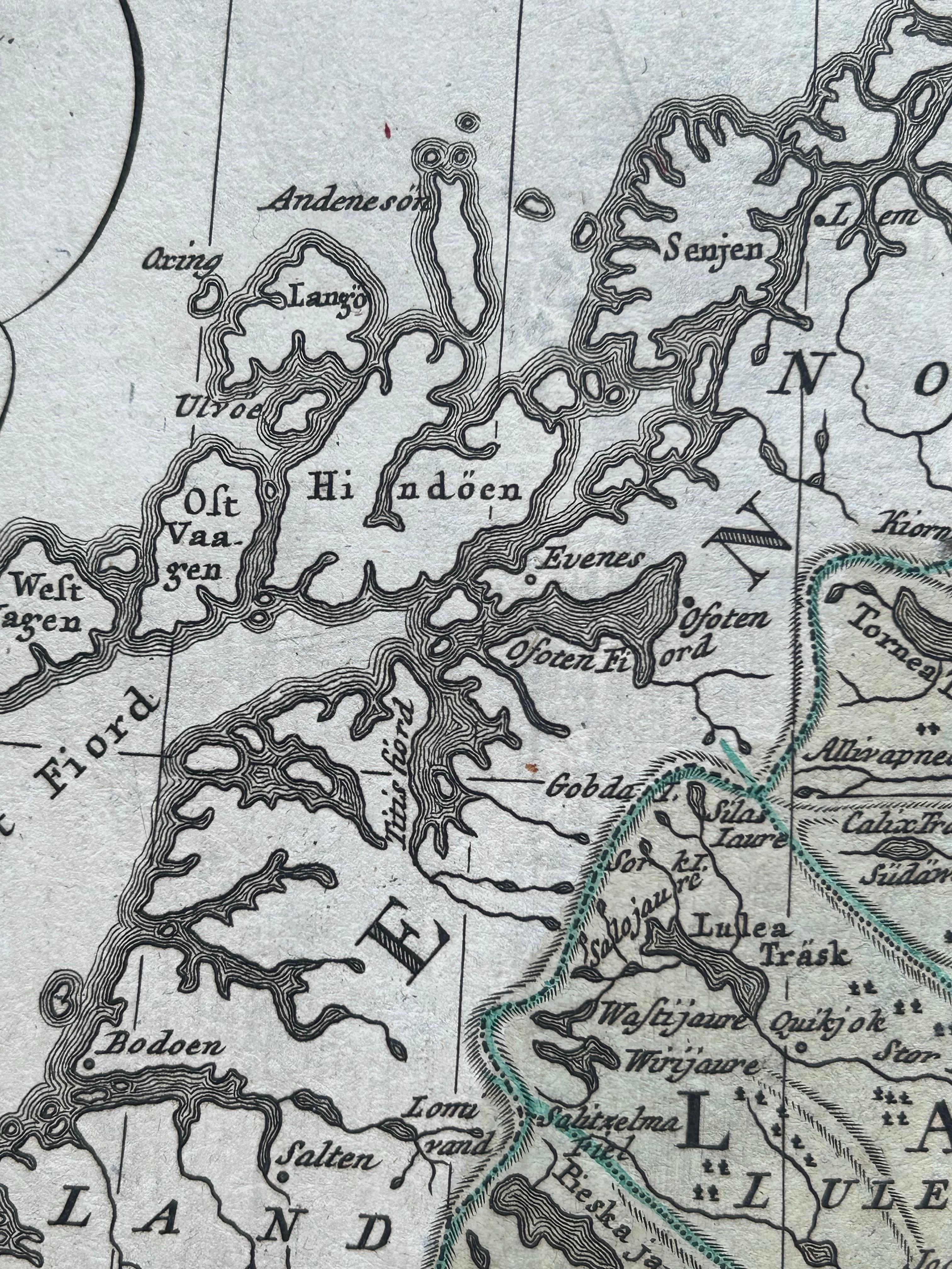 18th Century and Earlier Sweden and Scandinavia – Antique Map by F.L. Güssefeld, Homann Heirs, c.1793s For Sale