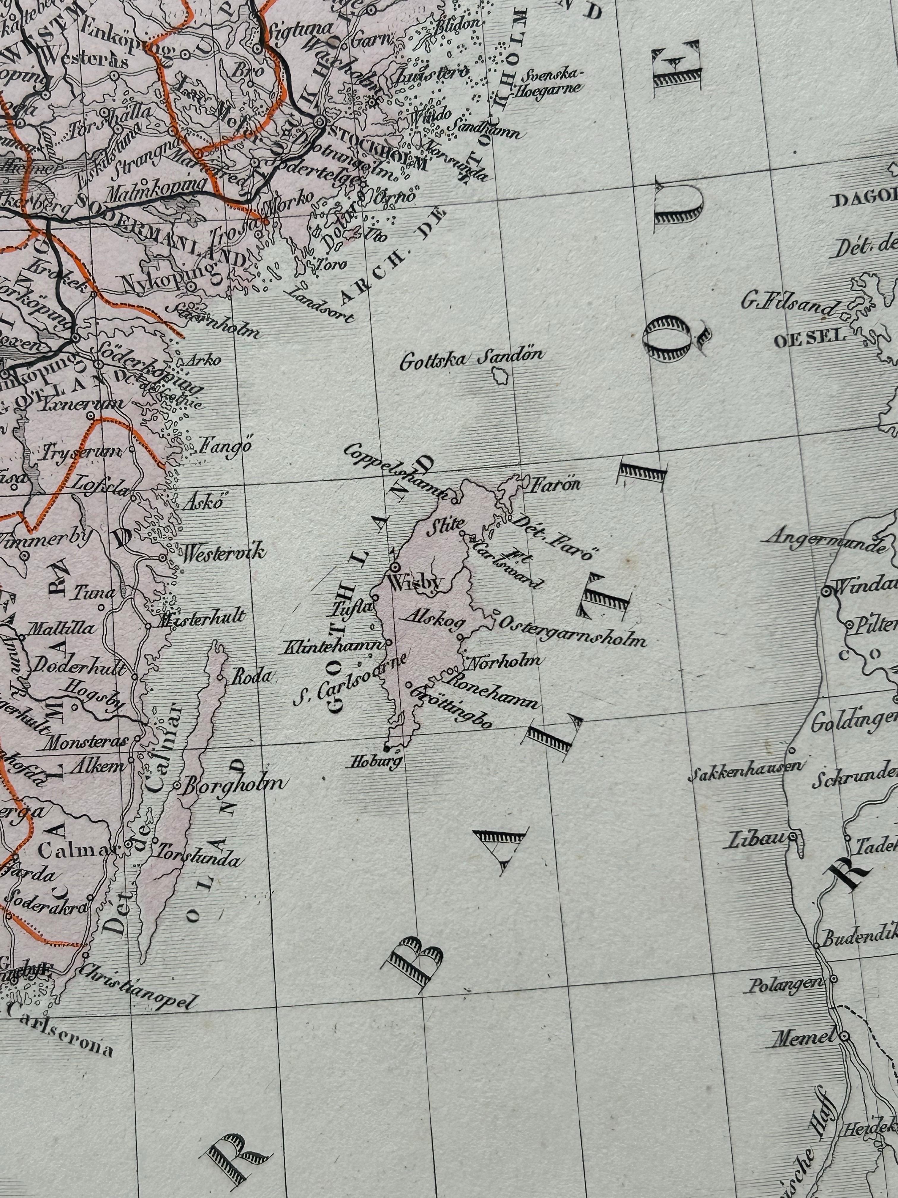 19th Century Map of Scandinavia – Antique Atlas Map by A. Levasseur, France, 1875 For Sale