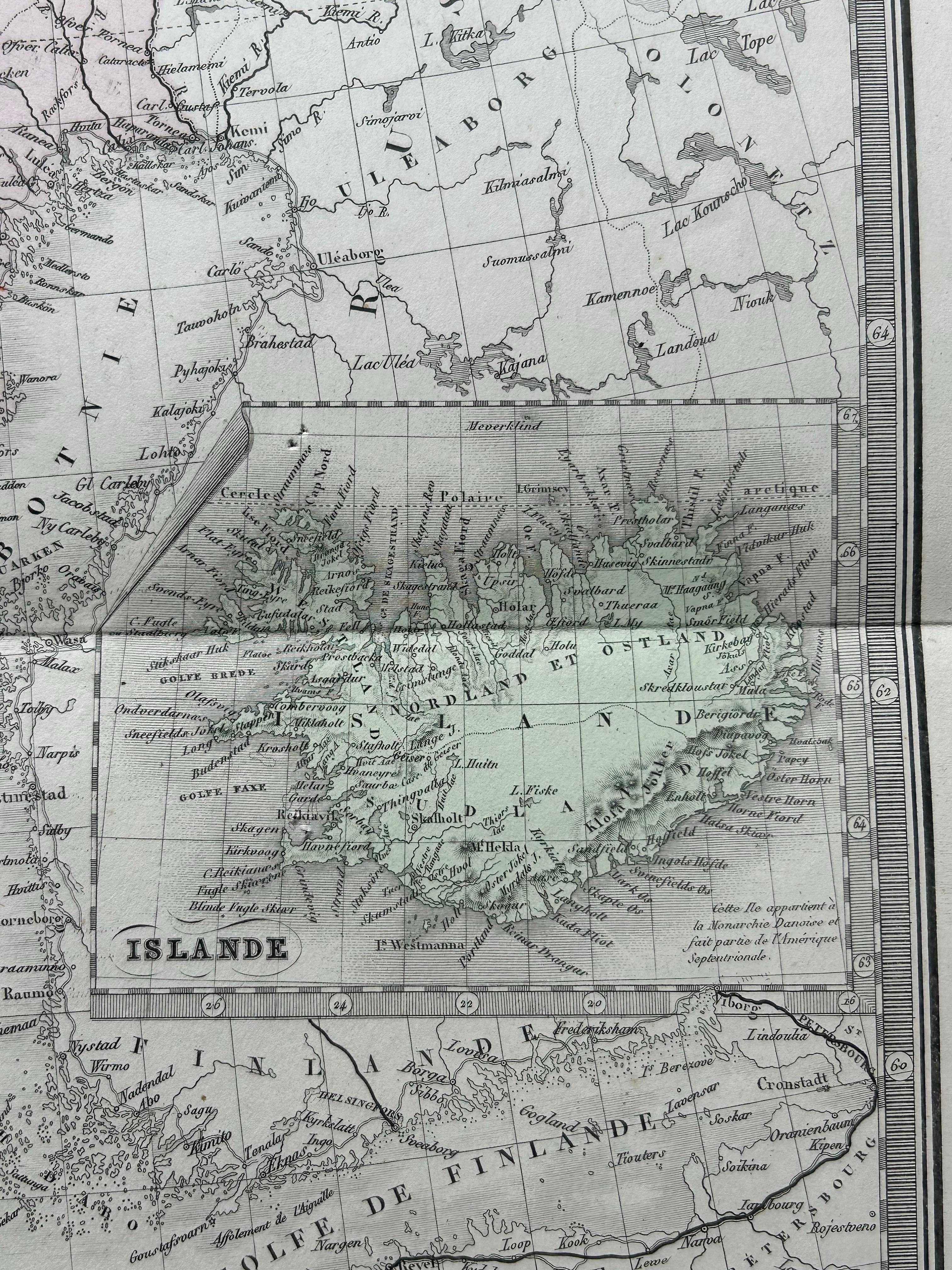 Map of Scandinavia – Antique Atlas Map by A. Levasseur, France, 1875 For Sale 1