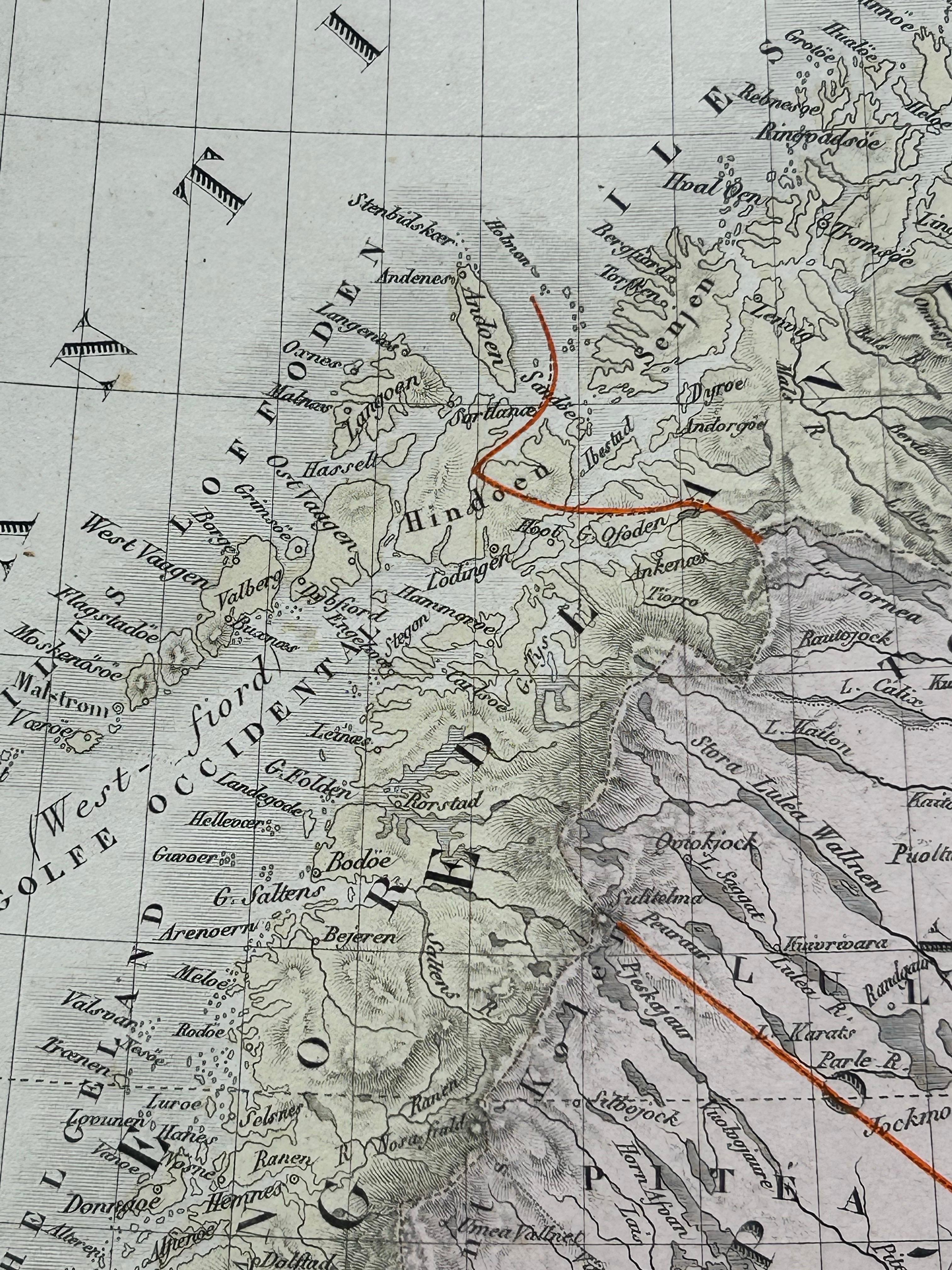 Map of Scandinavia – Antique Atlas Map by A. Levasseur, France, 1875 For Sale 2