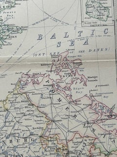 Denmark & German Empire – Antique Map by A.K. Johnston, 1882 Atlas Edition