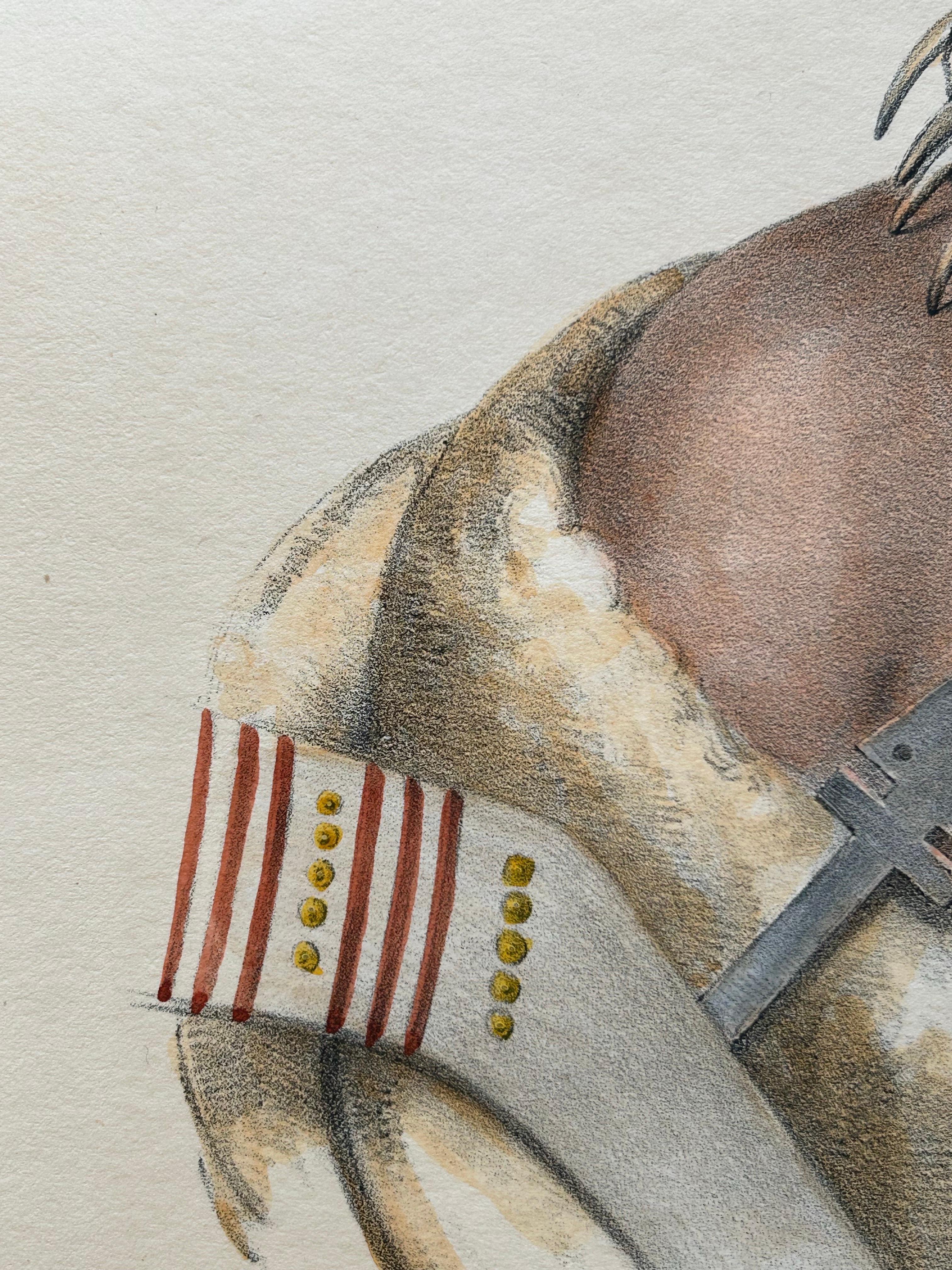 Grande stampa antica di Chono Ca Pe, un capo Otoe, circa 1838 in vendita 1