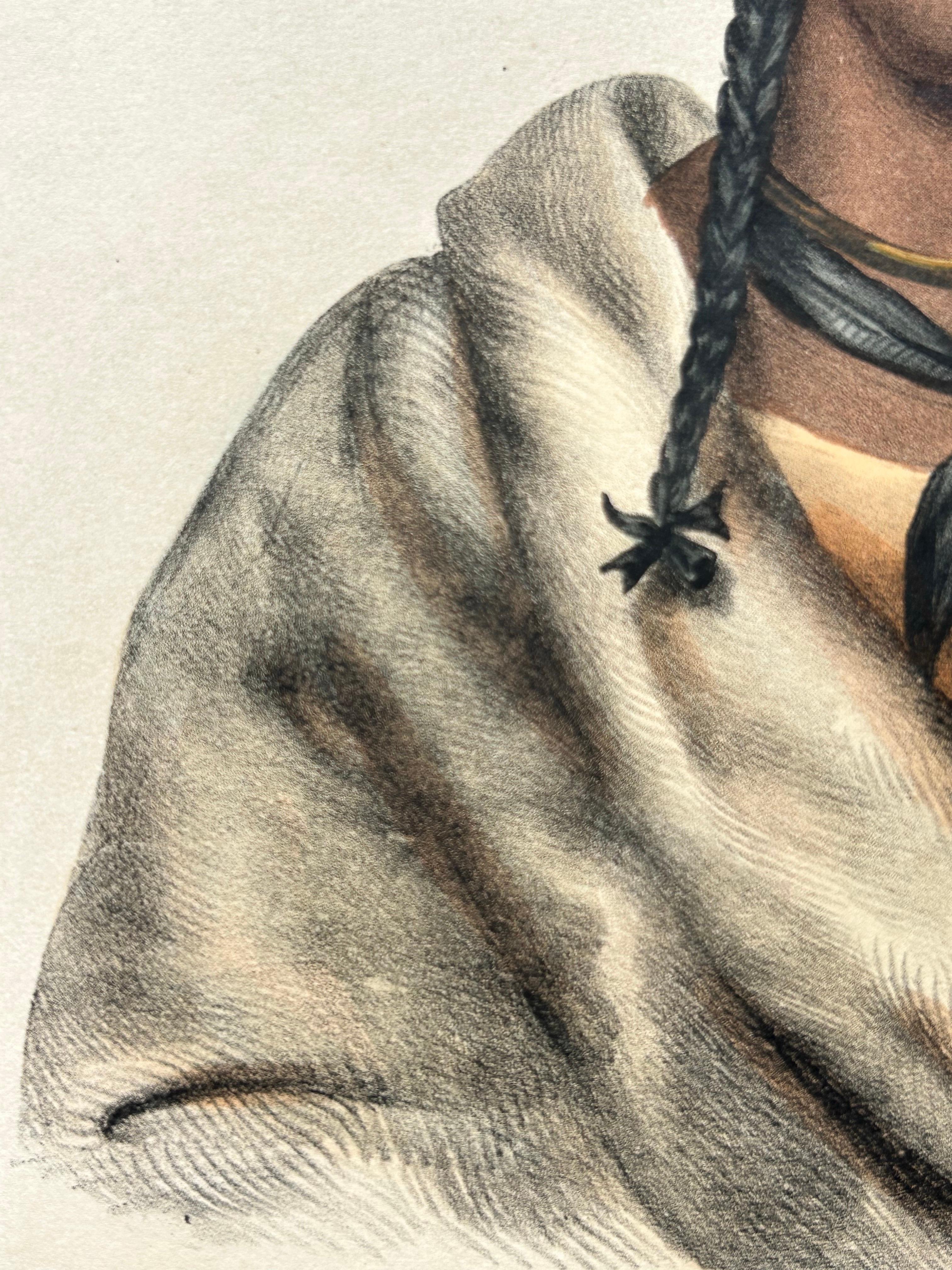 Großer antiker Druck von Esh-Ta-Hum-Leah, einem Sioux-Häuptling, um 1838 im Angebot 1