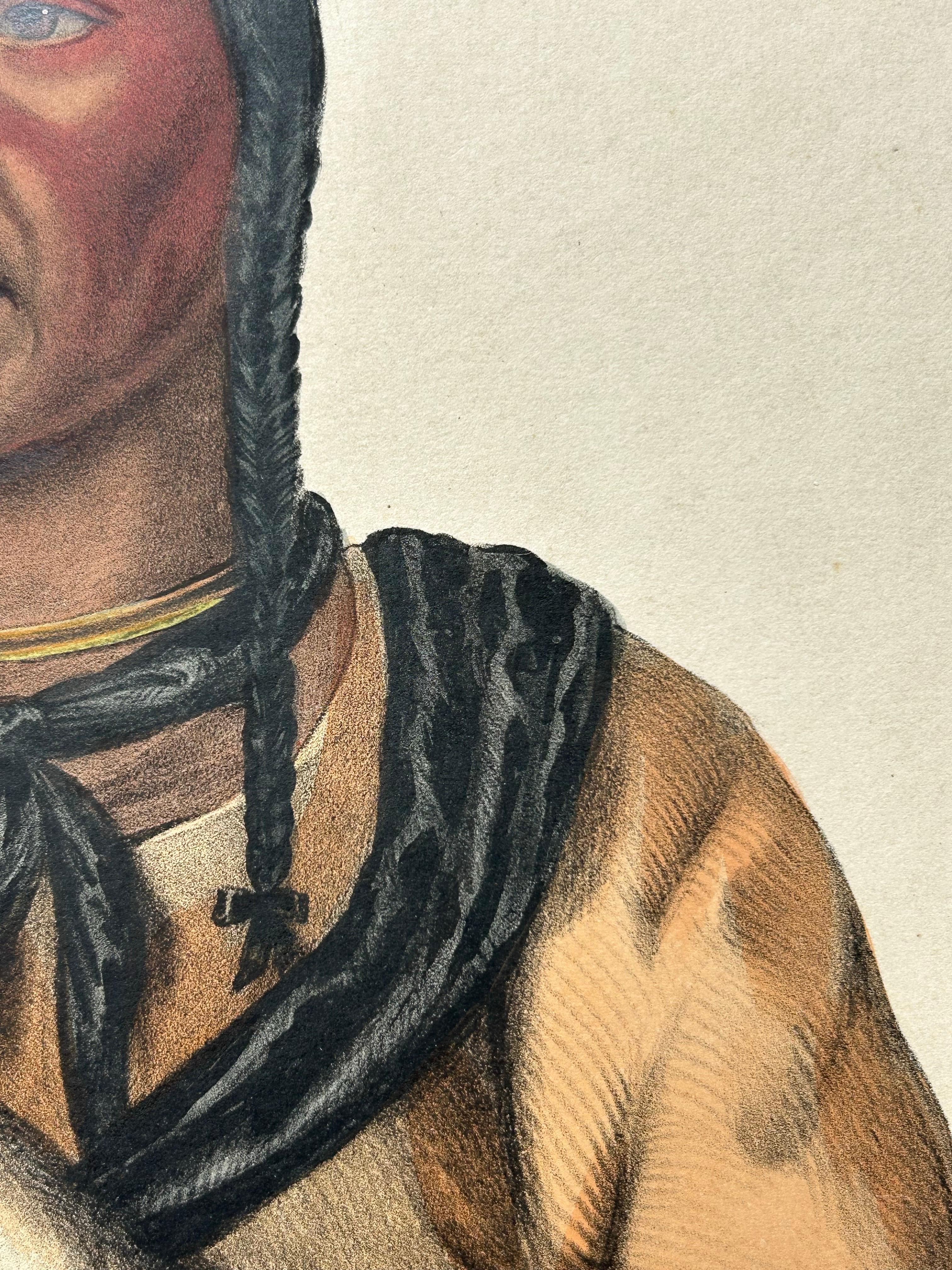 Großer antiker Druck von Esh-Ta-Hum-Leah, einem Sioux-Häuptling, um 1838 im Angebot 2