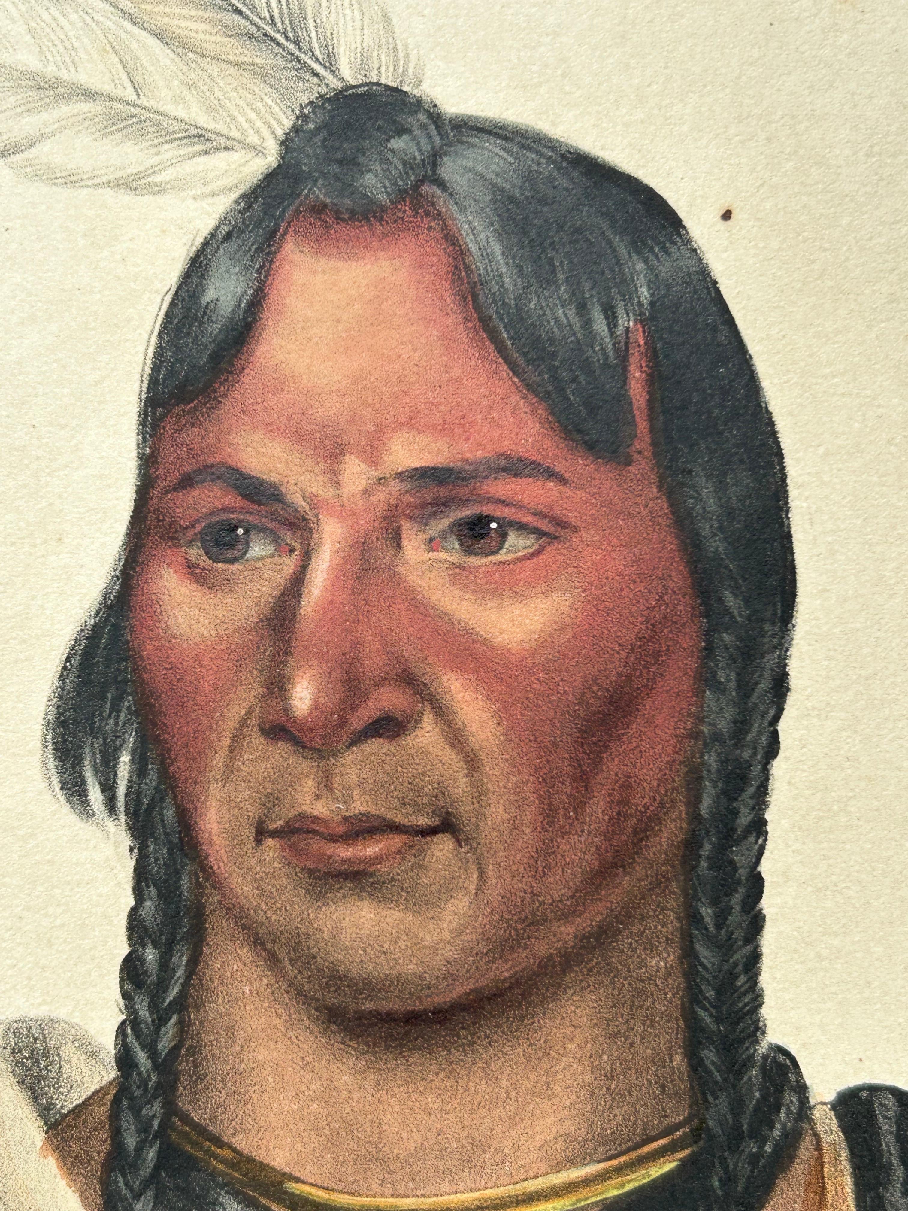 Großer antiker Druck von Esh-Ta-Hum-Leah, einem Sioux-Häuptling, um 1838 im Angebot 3