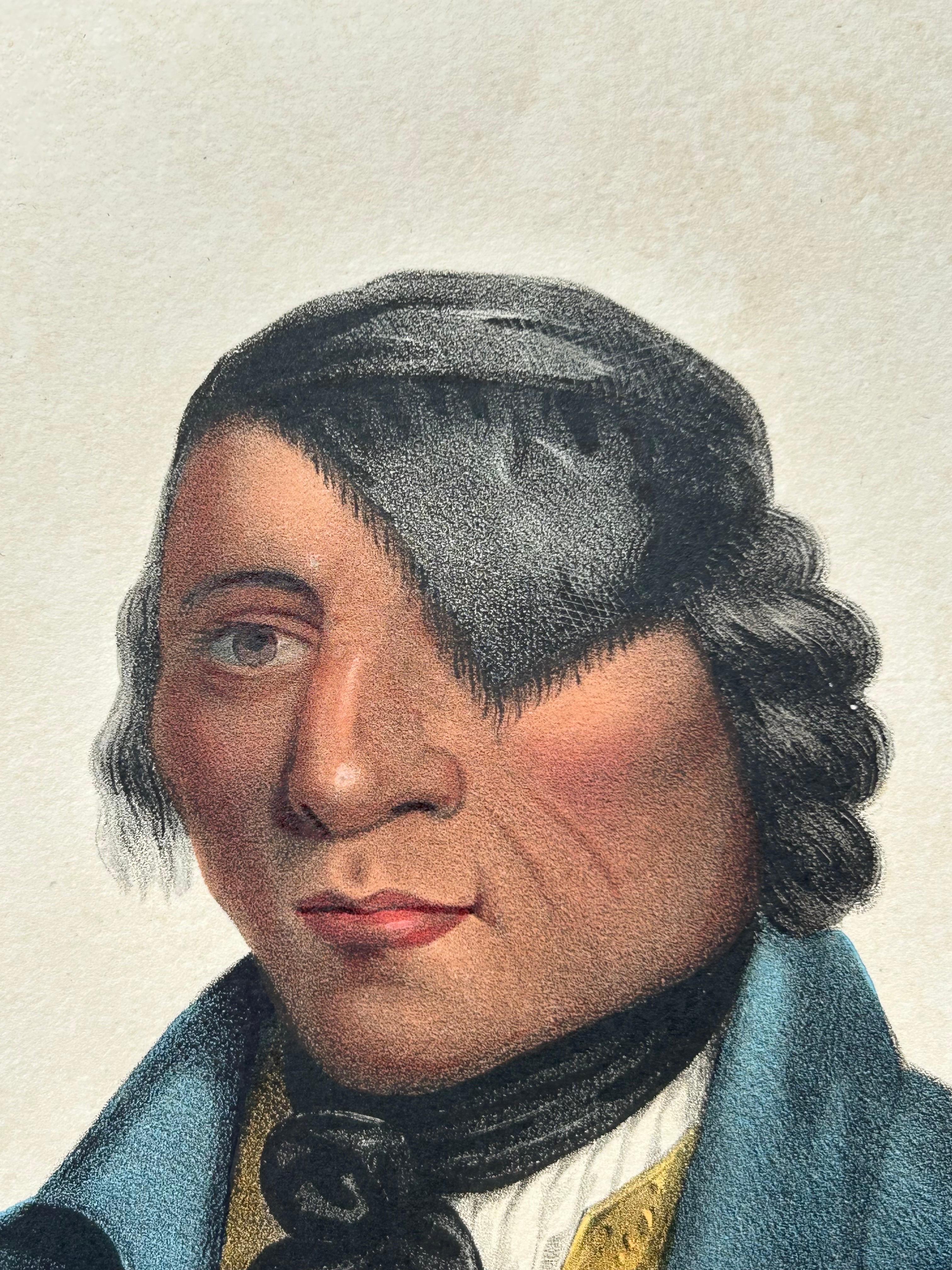 Grande gravure ancienne de Waa-Pa-Shaw, un chef Sioux, vers 1838 en vente 3
