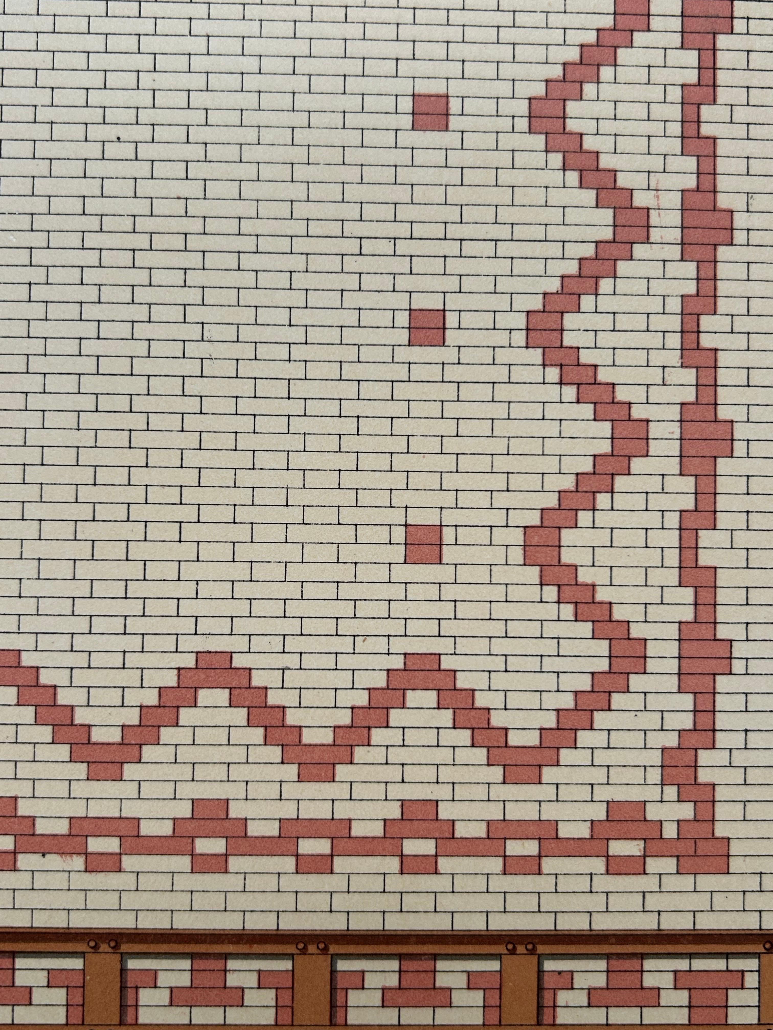 Paper 1889 Decorative Brickwork Patterns – Gallerie des Machines, Chabat c.1900 For Sale