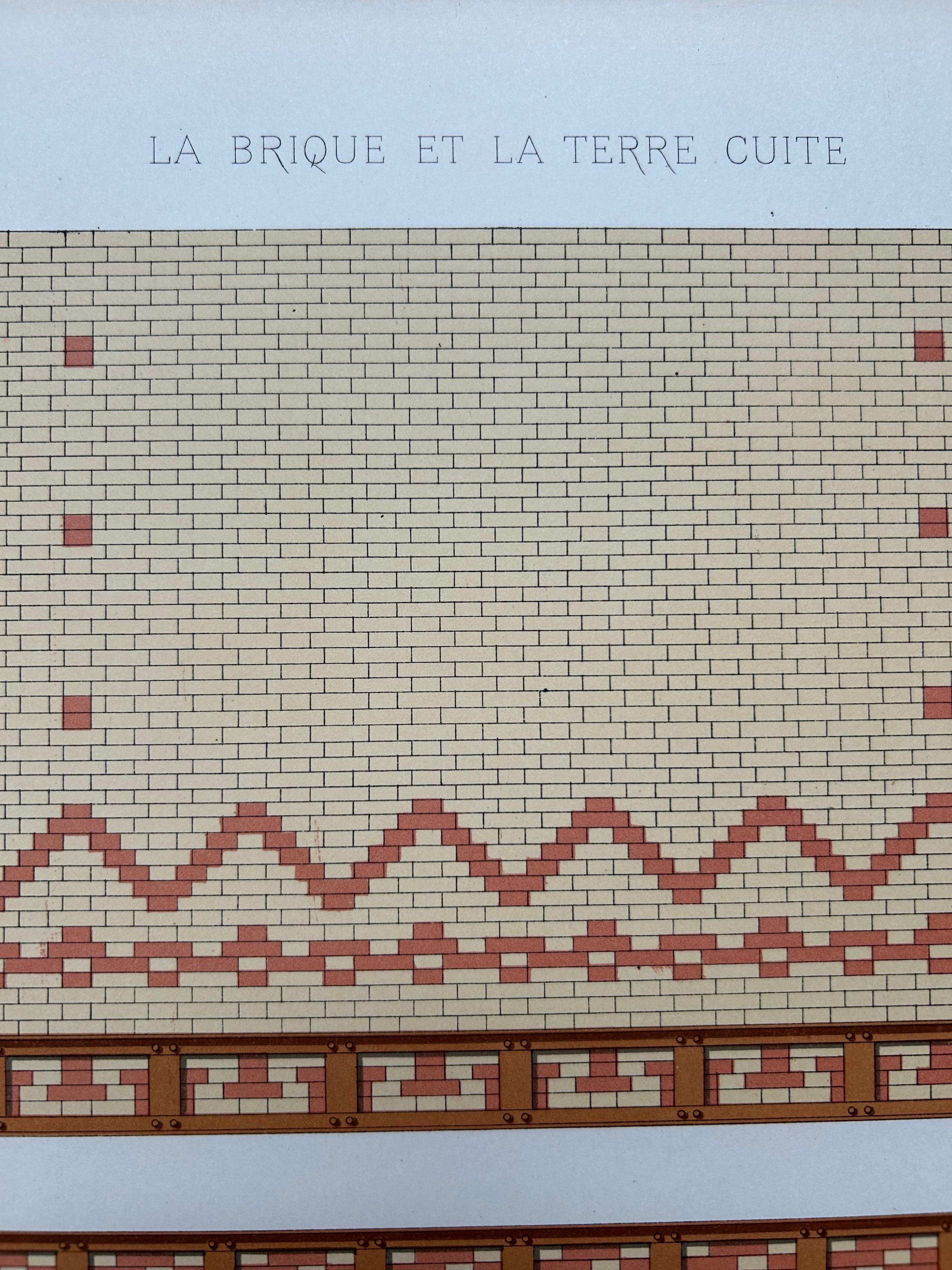 20th Century 1889 Decorative Brickwork Patterns – Gallerie des Machines, Chabat c.1900 For Sale