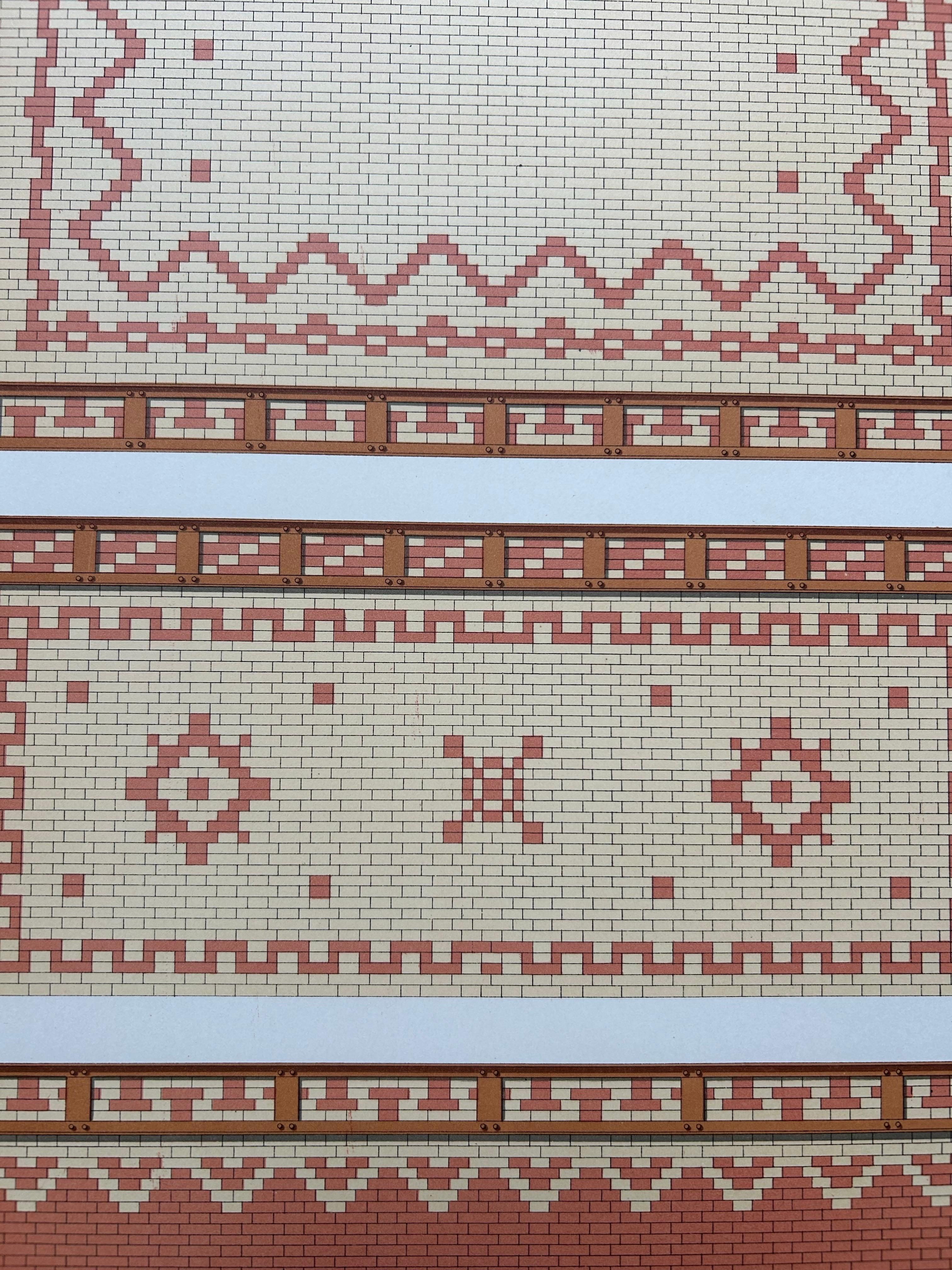 1889 Decorative Brickwork Patterns – Gallerie des Machines, Chabat c.1900 For Sale 3