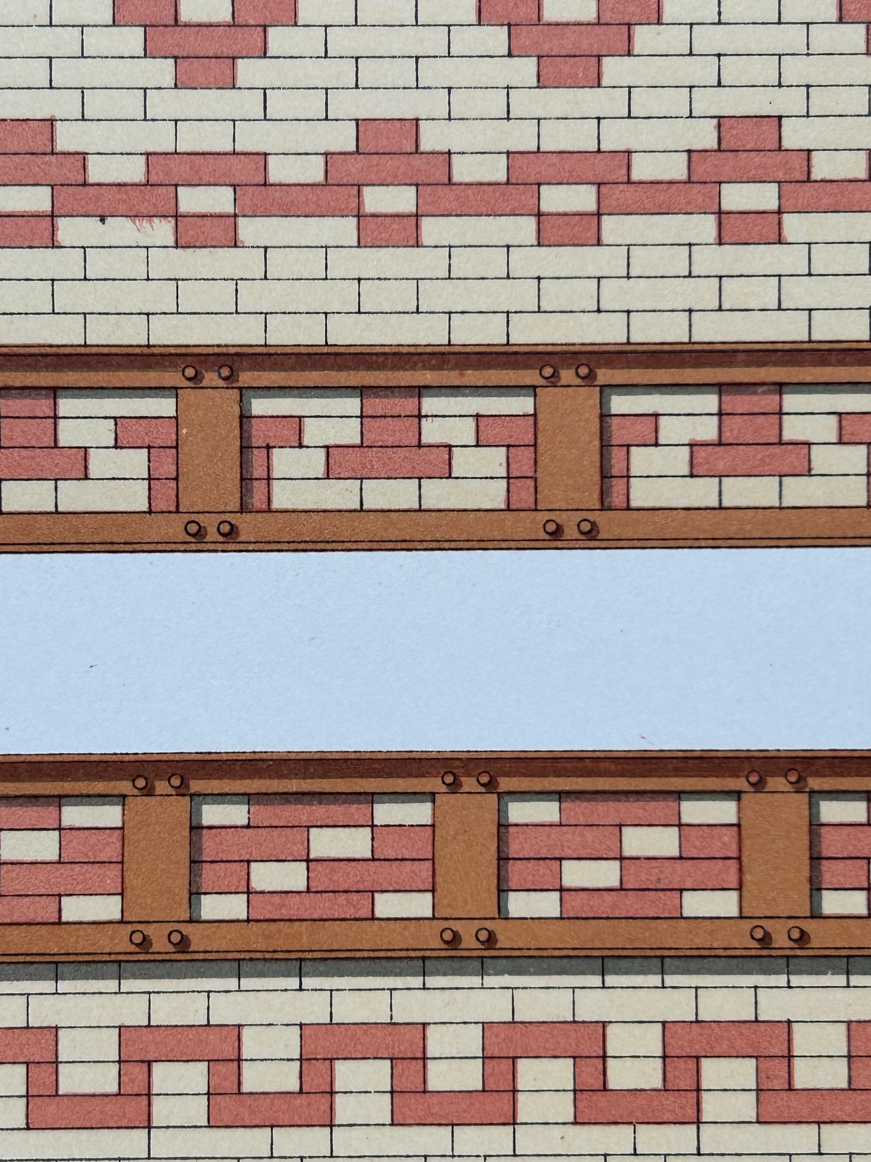 1889 Decorative Brickwork Patterns – Gallerie des Machines, Chabat c.1900 For Sale 4