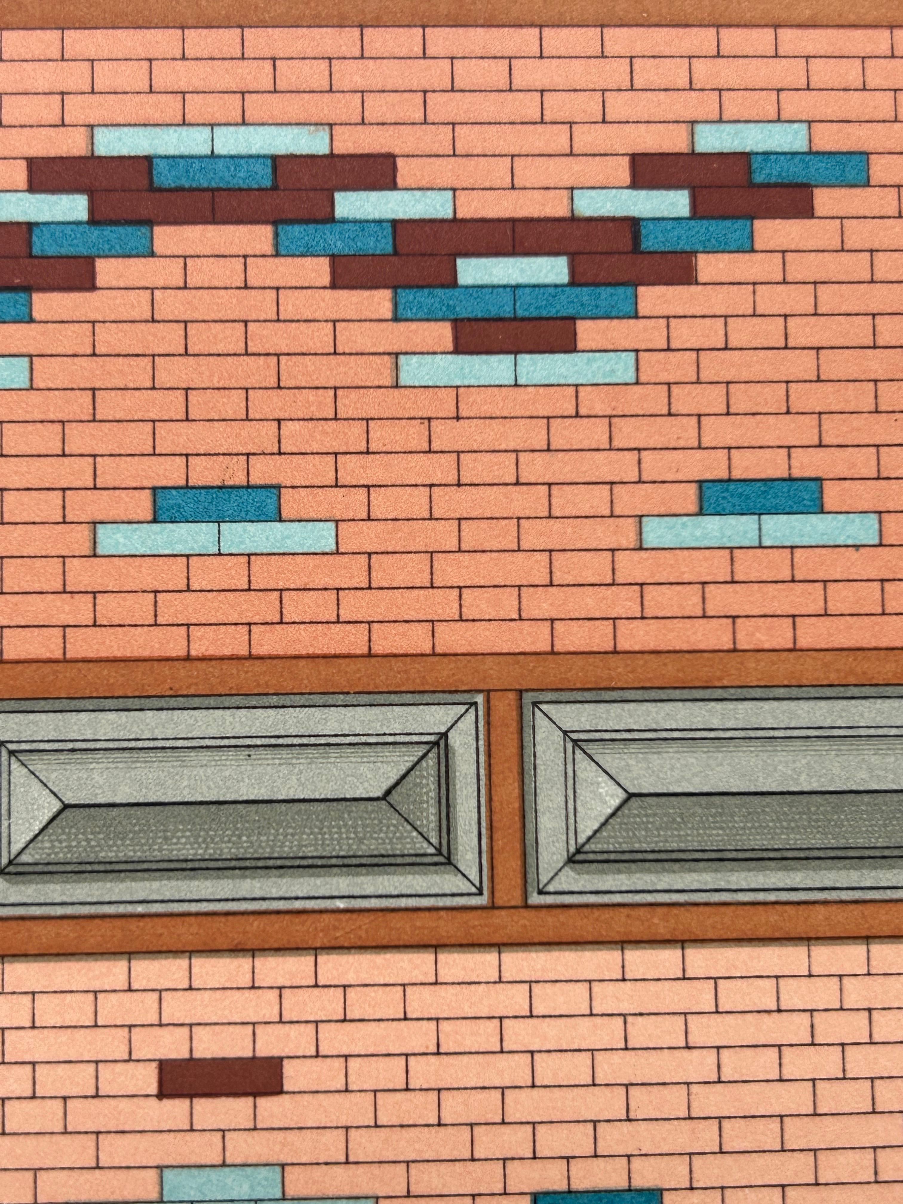 Dome Brickwork Design from Paris Expo – Architectural Print by Chabat, c.1900 In Good Condition For Sale In Langweer, NL