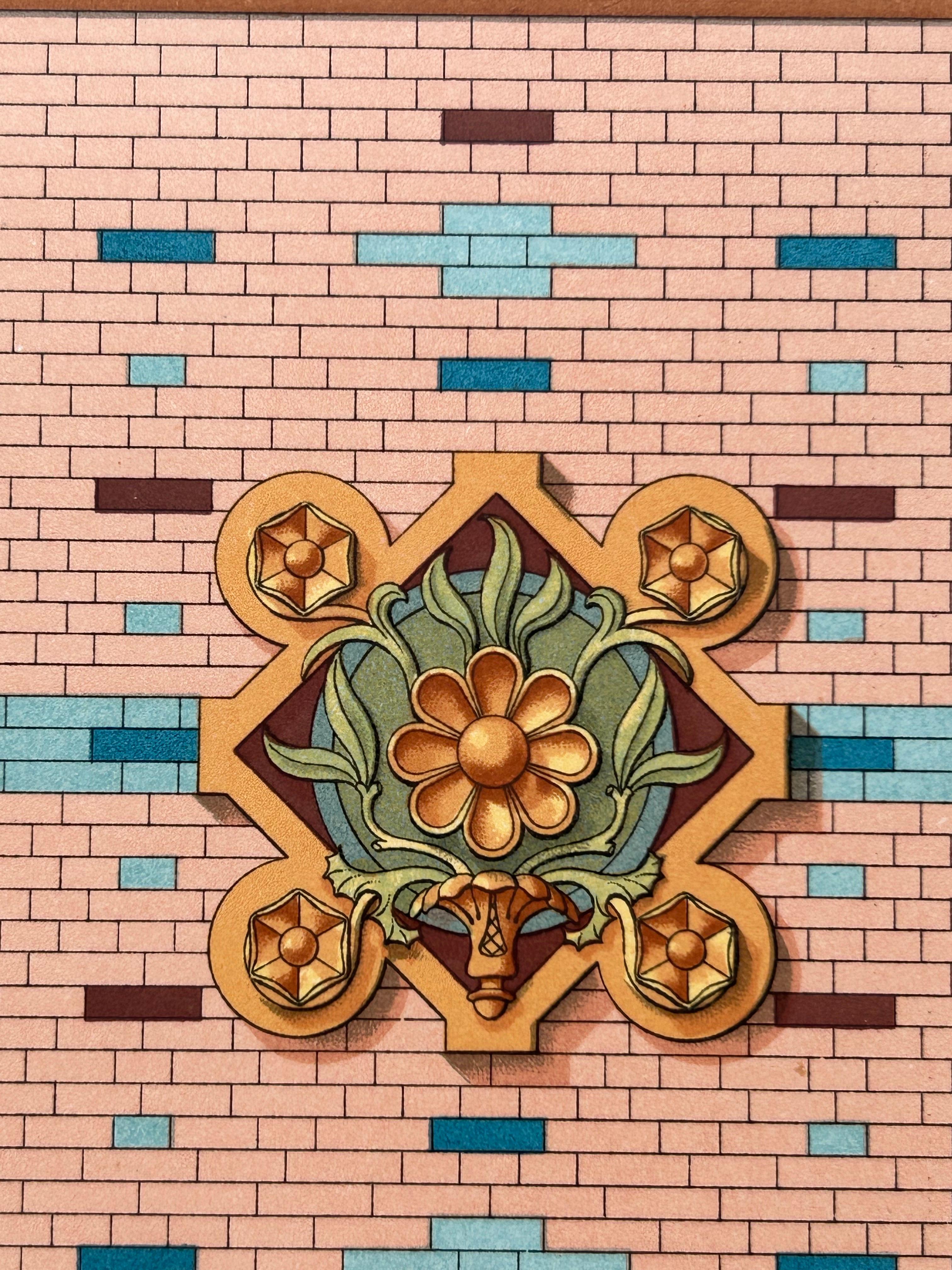 Paper Dome Brickwork Design from Paris Expo – Architectural Print by Chabat, c.1900 For Sale