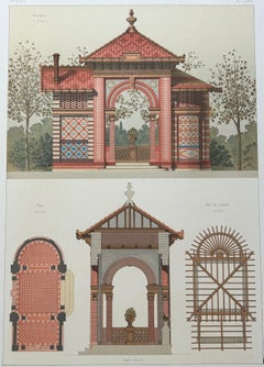 La Brique Pavilion Print – Ornamental Kiosk Design by P. Chabat, c.1900