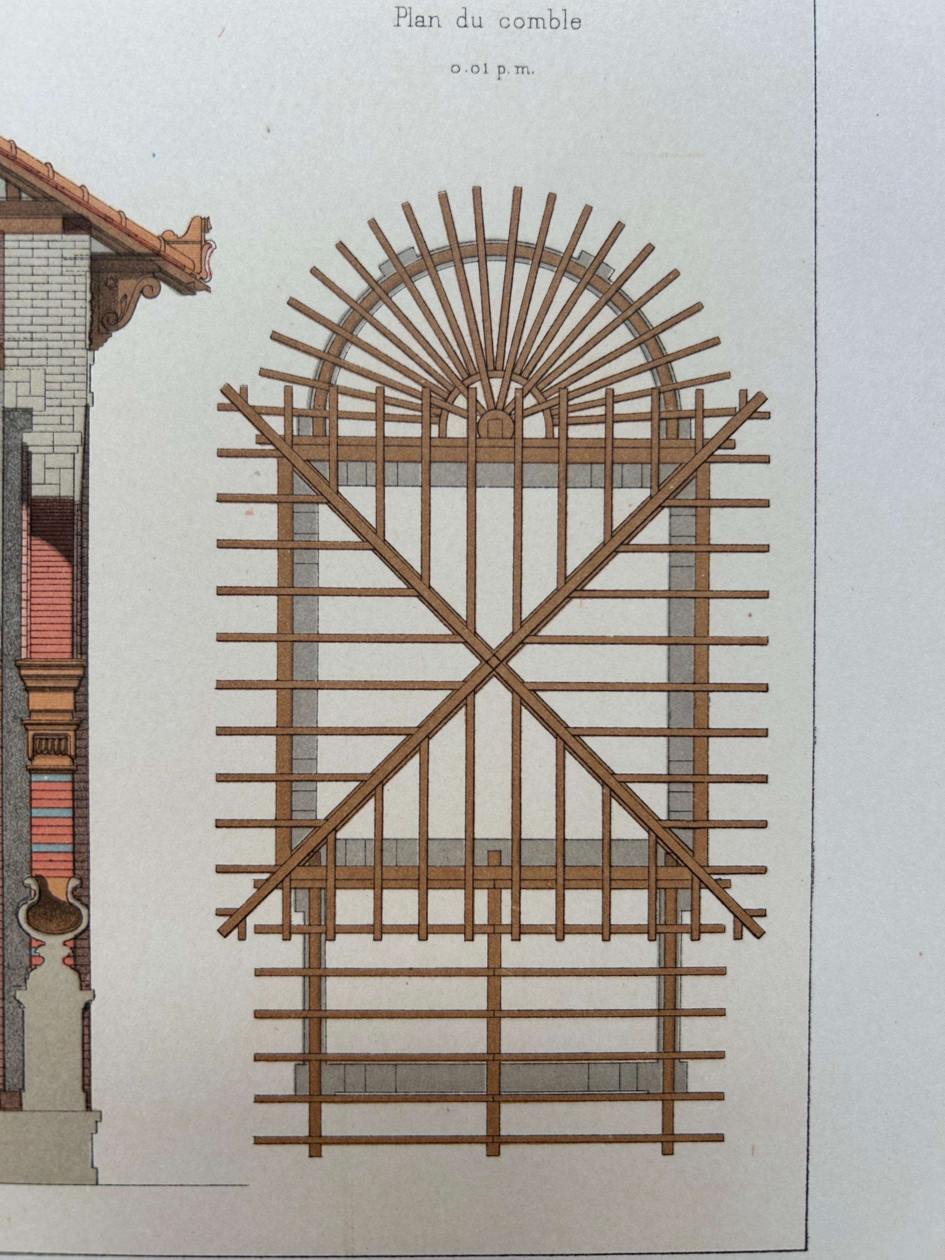 20th Century La Brique Pavilion Print – Ornamental Kiosk Design by P. Chabat, c.1900 For Sale
