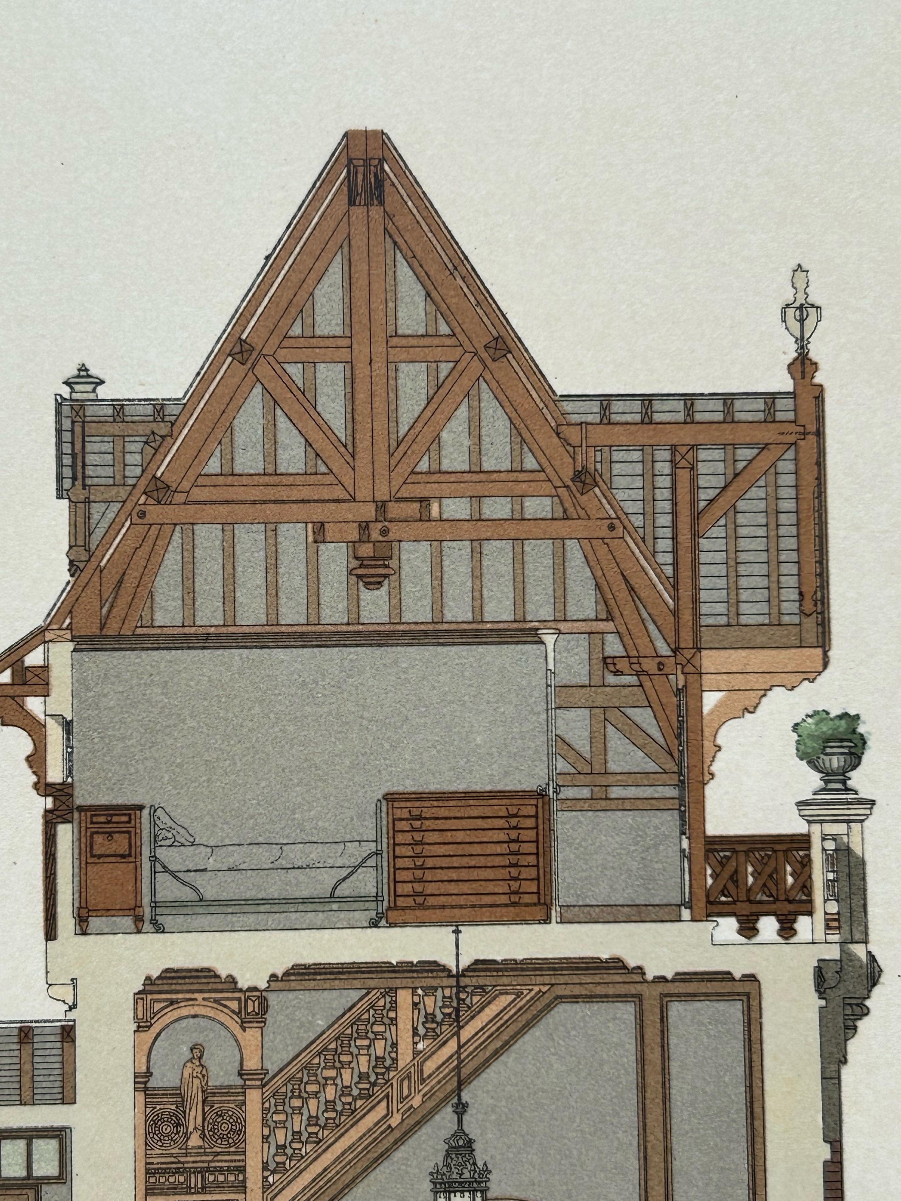 Pl. XLVII Maison de Campagne, Chabat, um 1900 (20. Jahrhundert) im Angebot