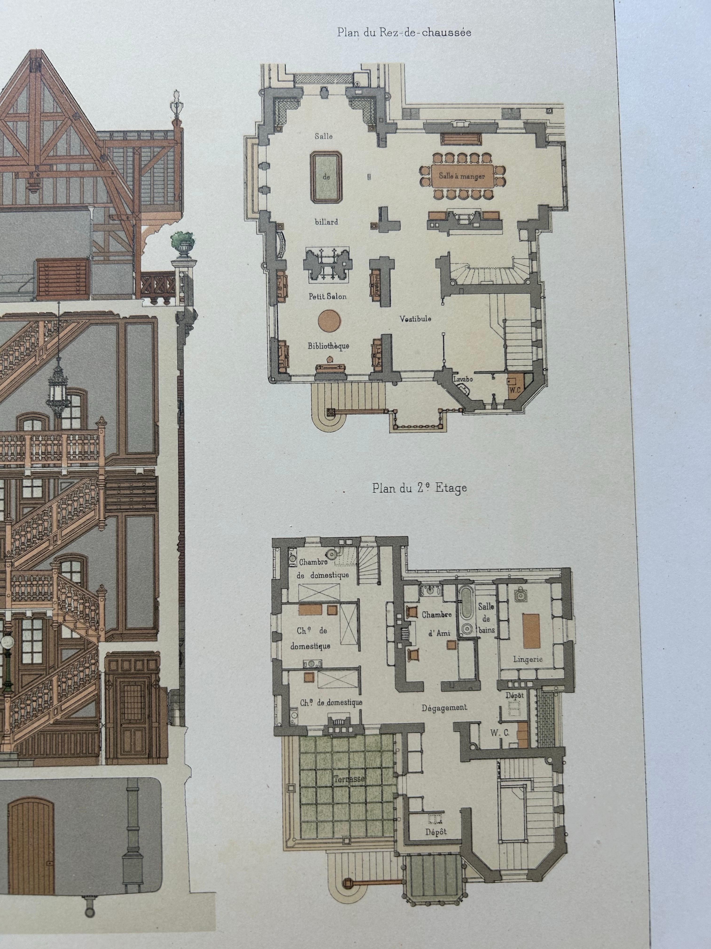 Pl. XLVII Maison de Campagne, Chabat, um 1900 (Papier) im Angebot