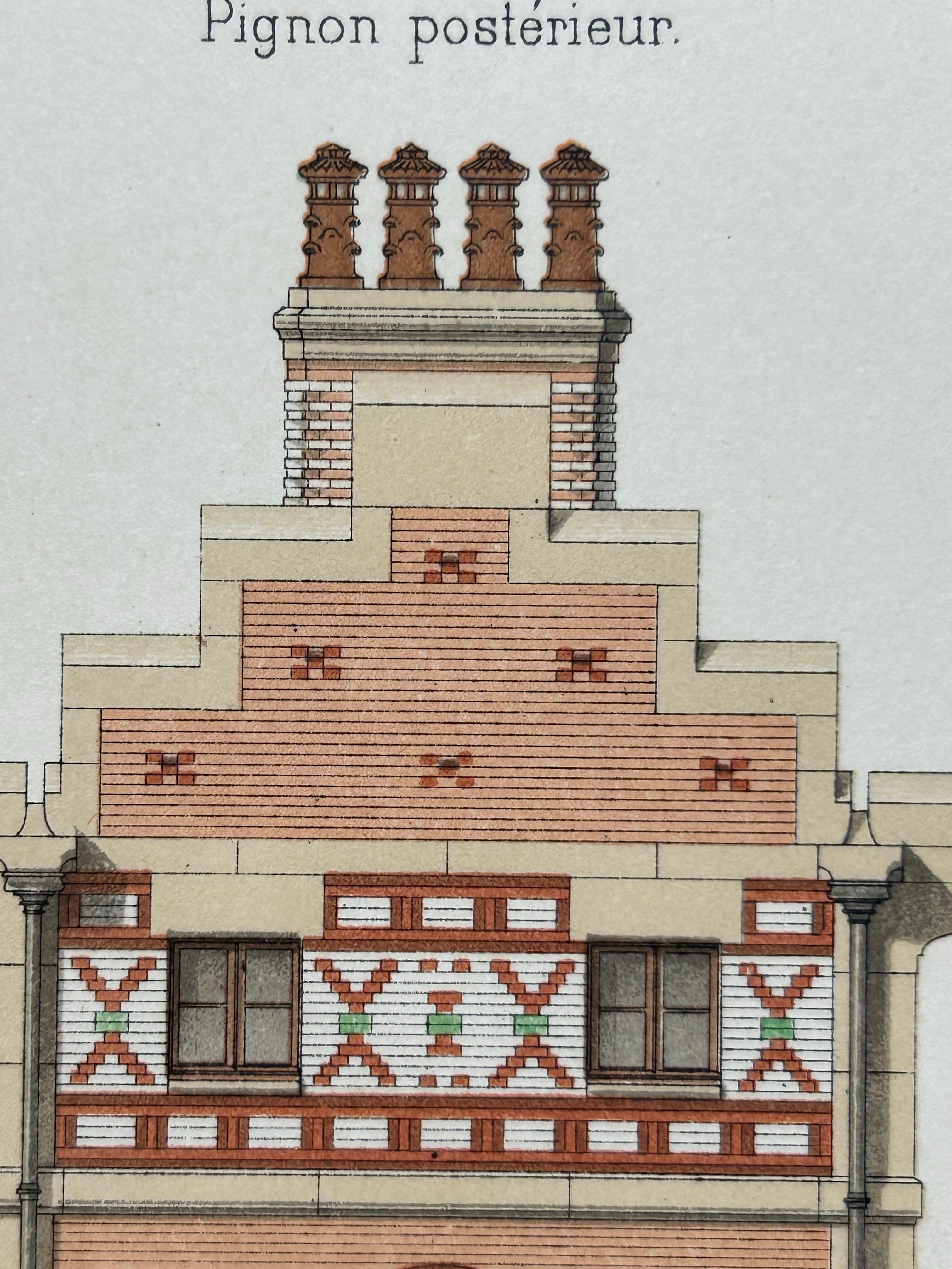 Stampa francese del Pavillon du Concierge, Chabat, 1900 ca. in vendita 4