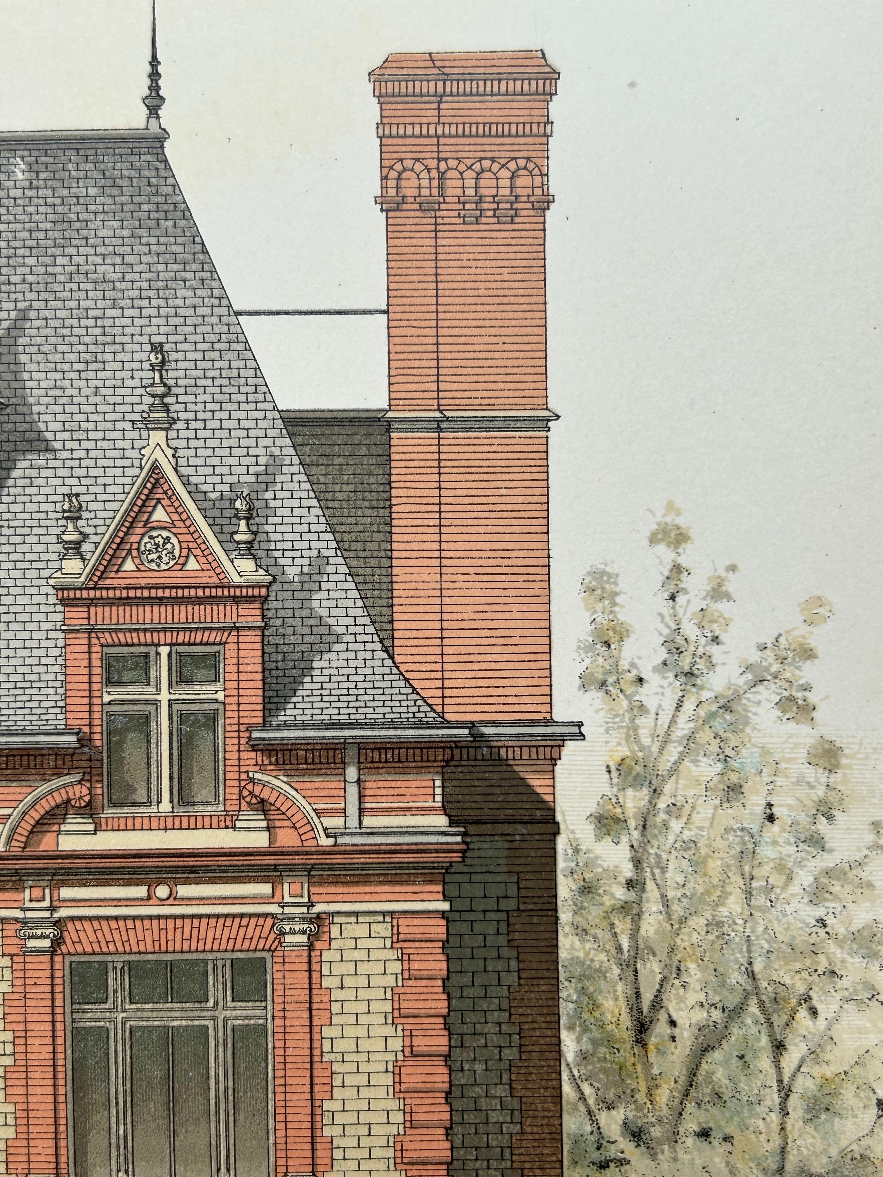 Paper Villa Salamandre – French Architectural Print from La Brique, Baumier, c.1900 For Sale