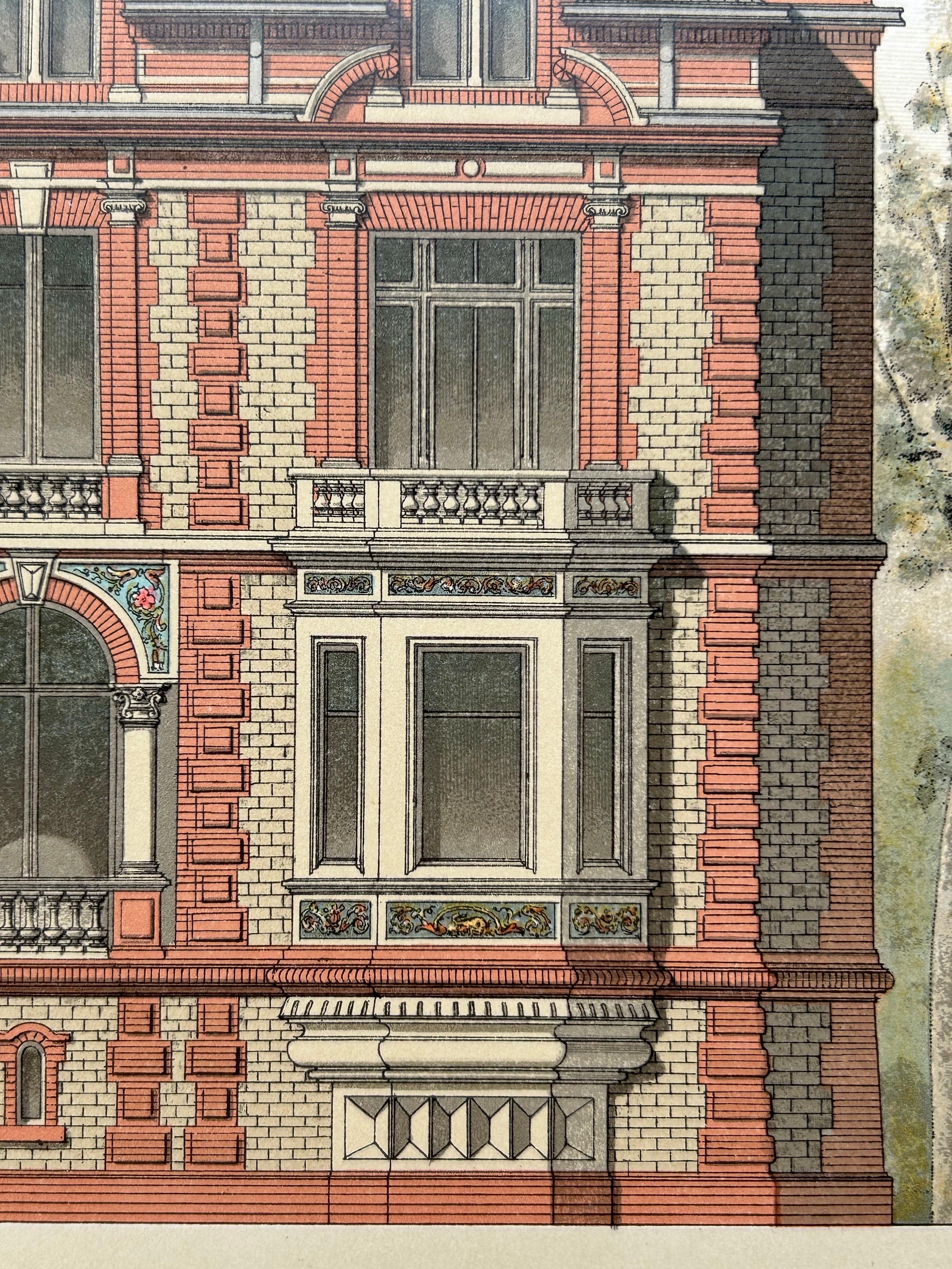 Villa Salamandre – French Architectural Print from La Brique, Baumier, c.1900 For Sale 2